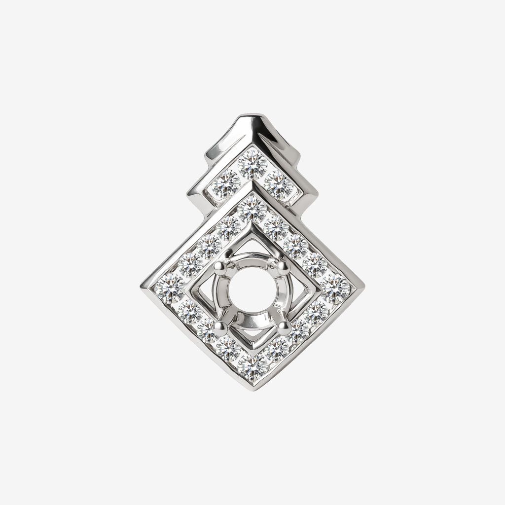  SEMI-SET LOZENGE PENDANT 