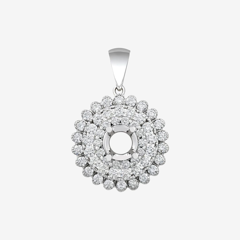  TRIPLE HALO SEMI-SET PENDANT 
