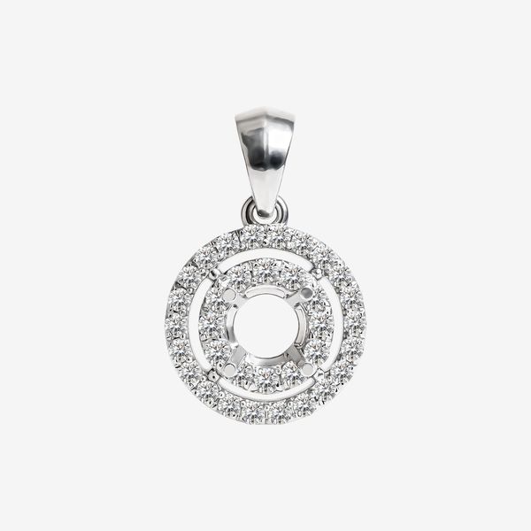  SEMI-SET DOUBLE HALO PENDANT 