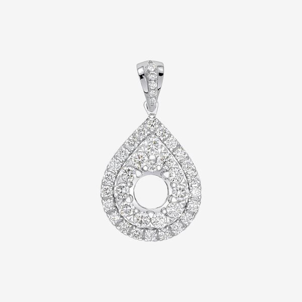  DROP DOUBLE HALO SEMI-SET PENDANT 