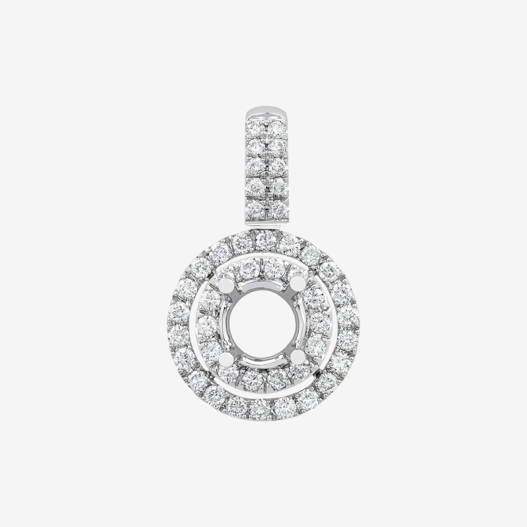  DOUBLE HALO SEMI-SET PENDANT 