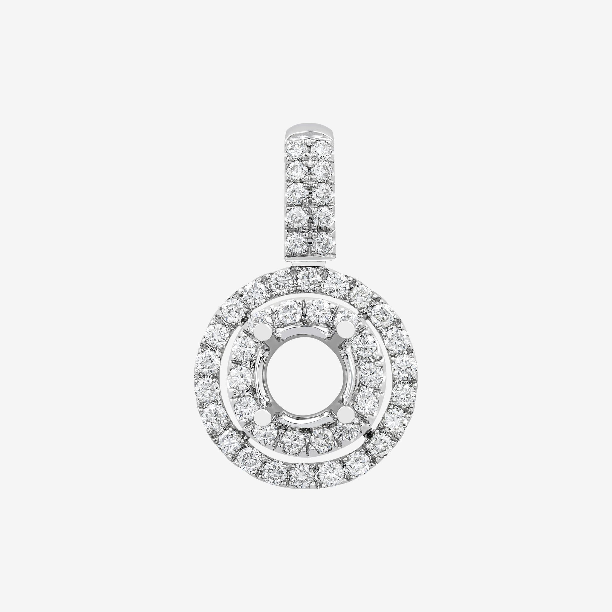DOUBLE HALO SEMI-SET PENDANT