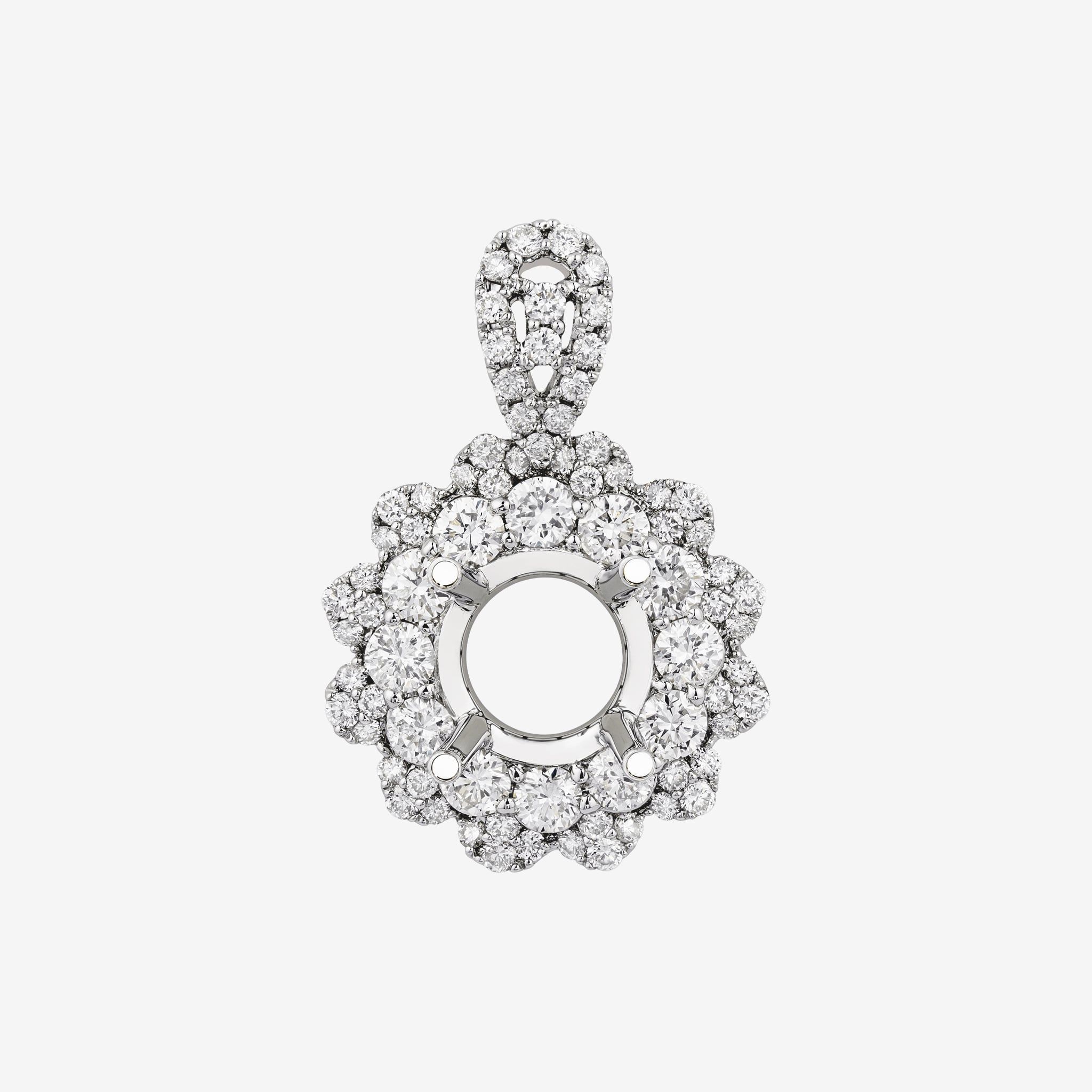 PETAL DOUBLE HALO SEMI-SET PENDANT