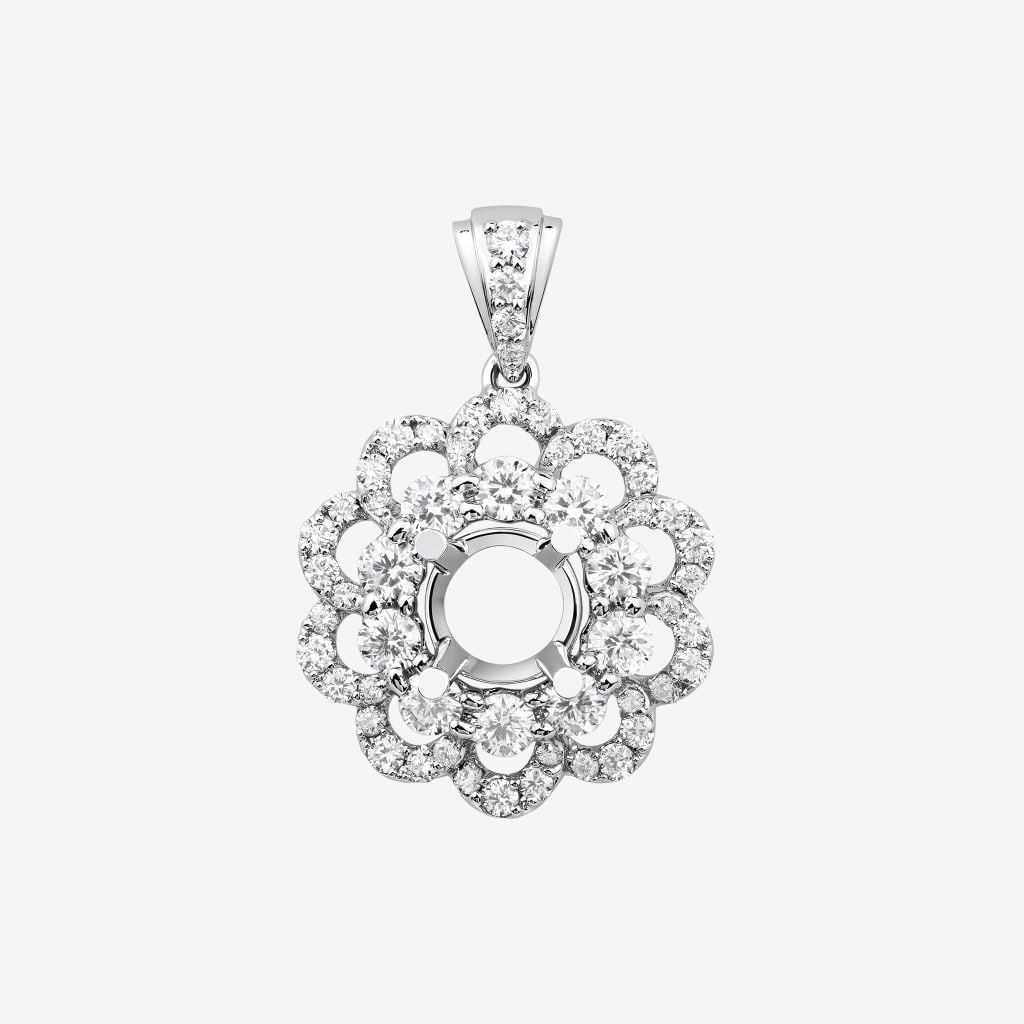  PETAL HALO SEMI-SET PENDANT 