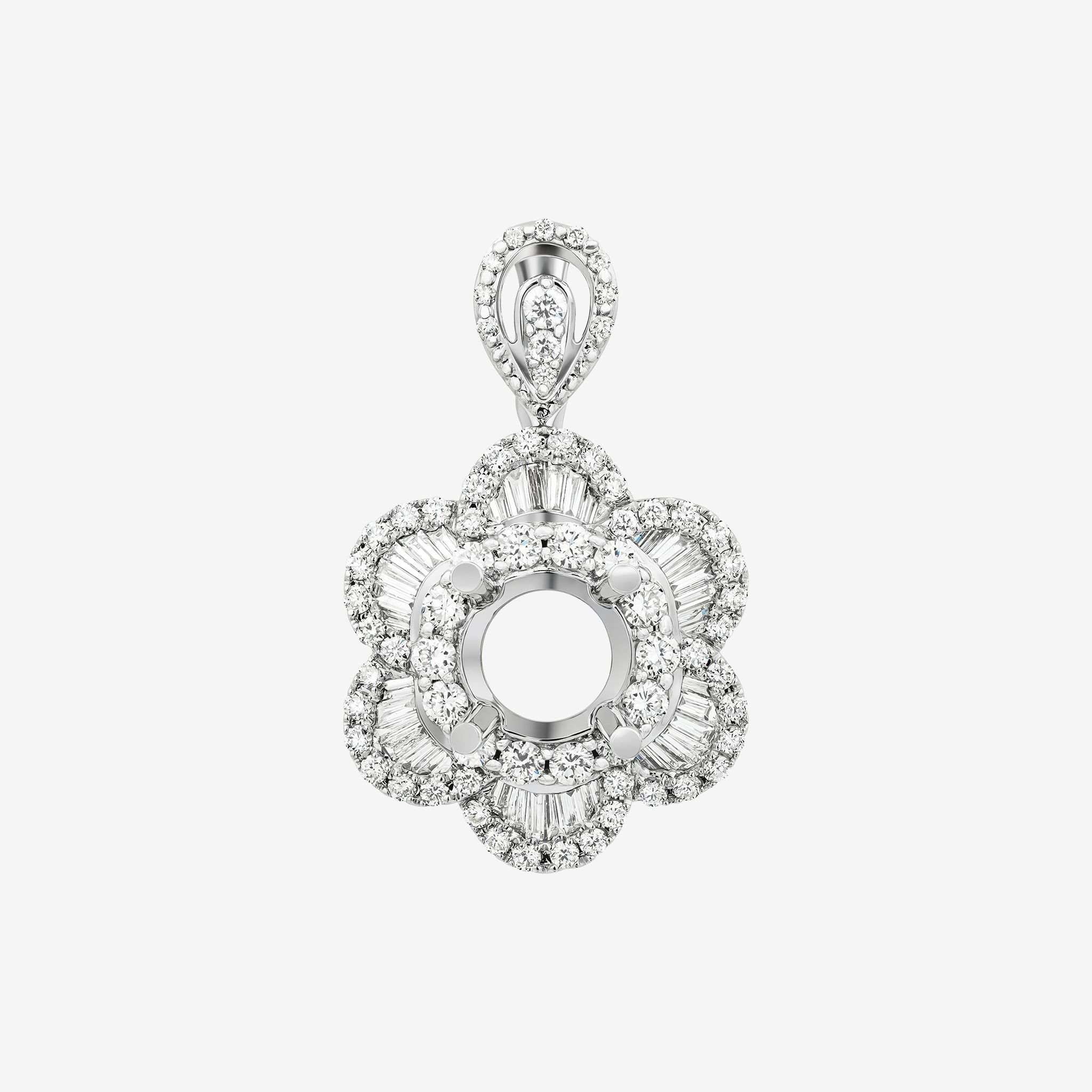 PETAL TRIPLE HALO SEMI-SET PENDANT