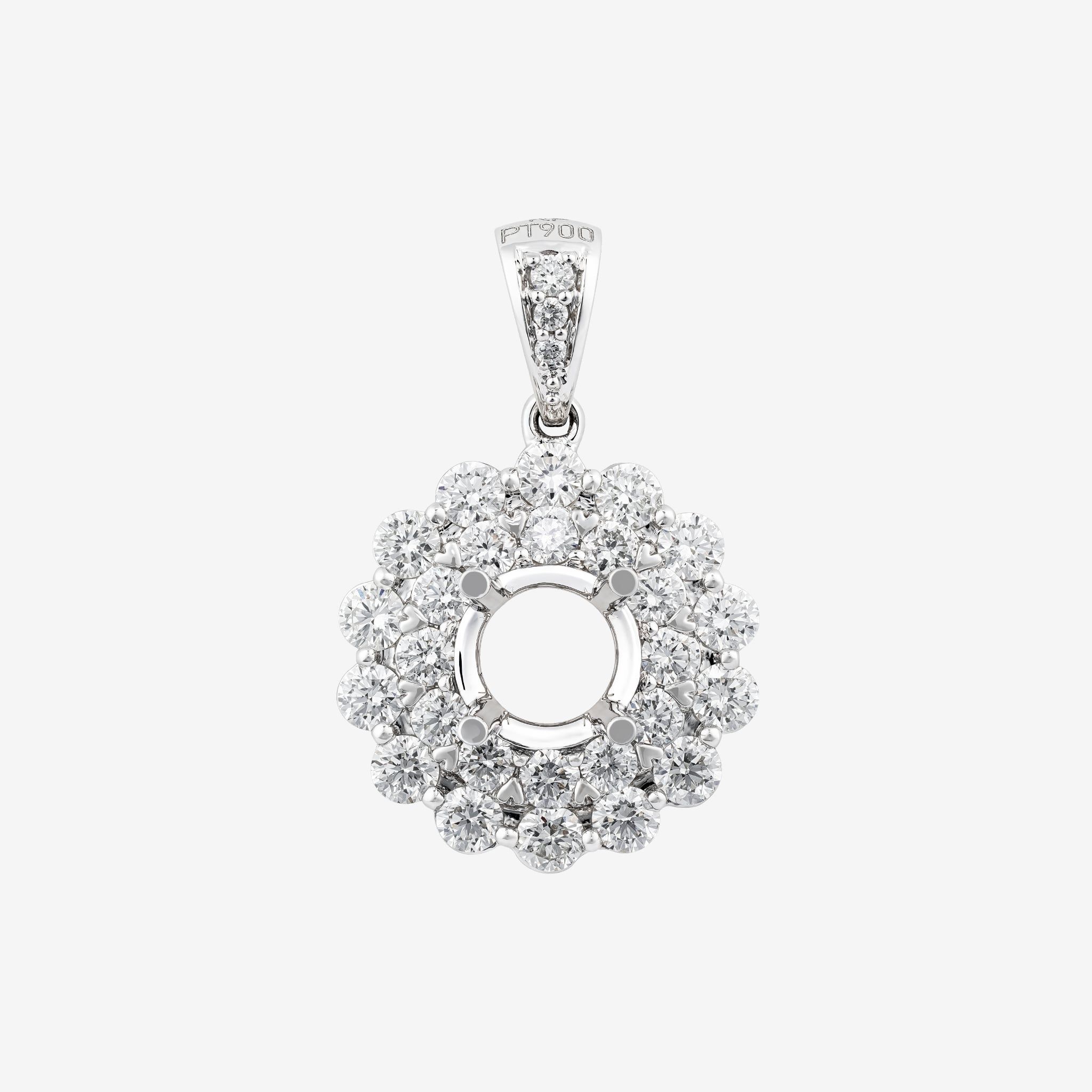 DOUBLE HALO SEMI-SET PENDANT