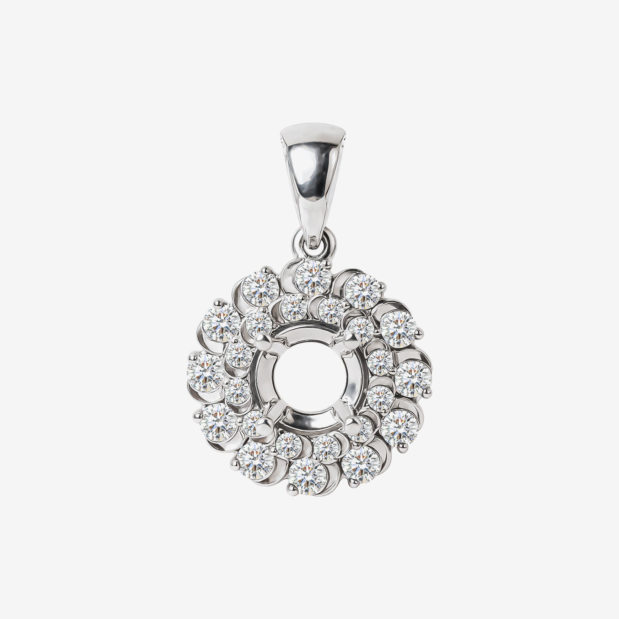 SEMI-SET DOUBLE HALO PENDANT