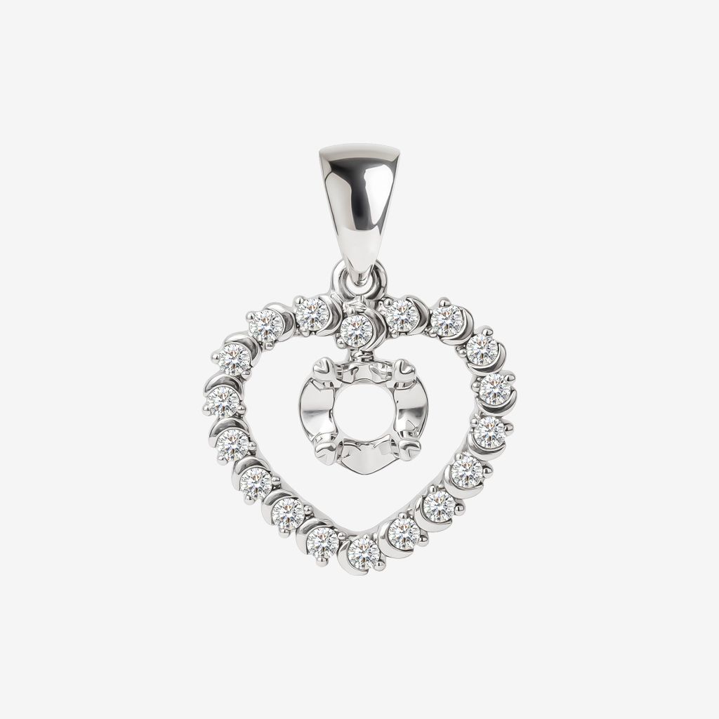  SEMI-SET HEART PENDANT 