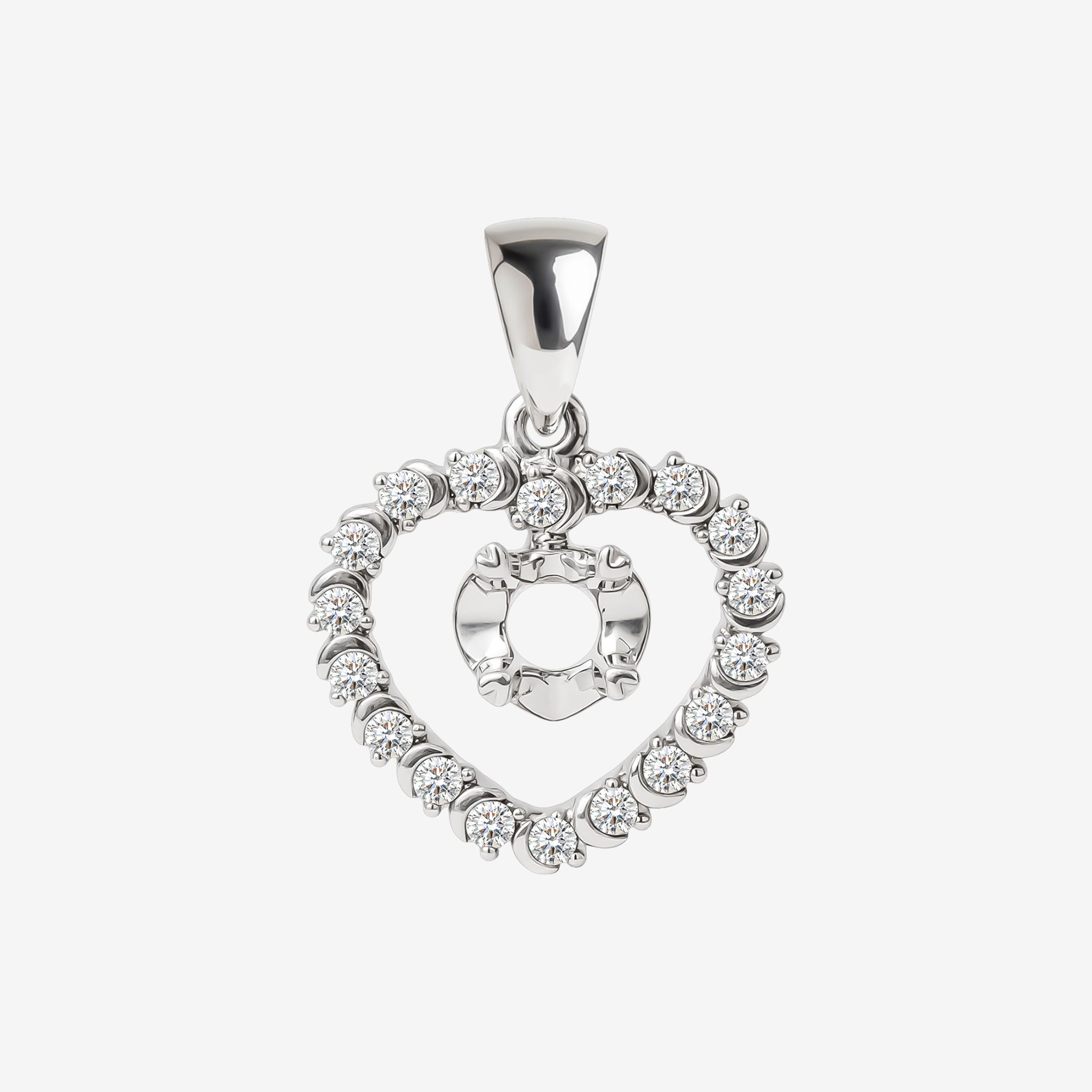 HEART HALO SEMI-SET PENDANT
