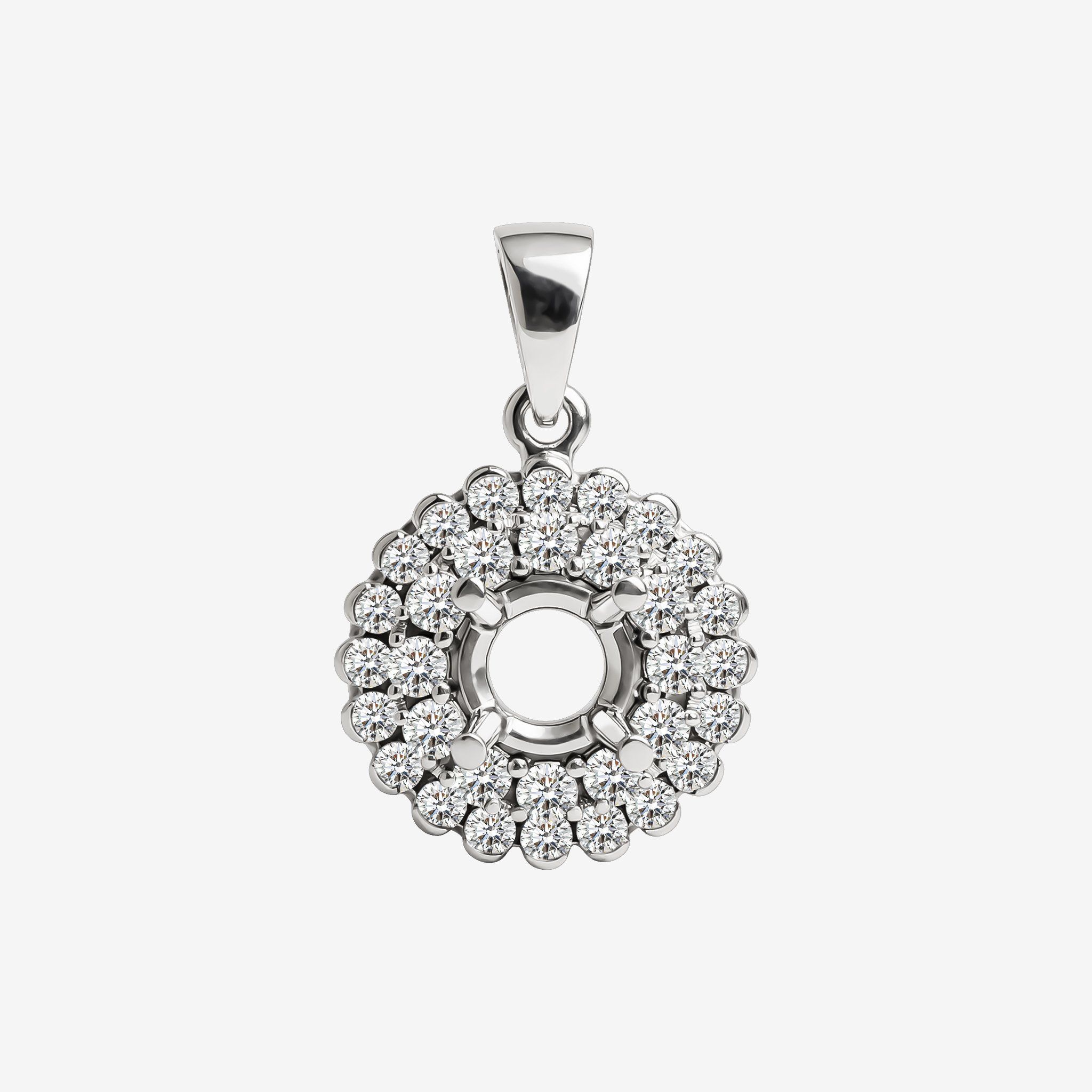 SEMI-SET DOUBLE HALO PENDANT