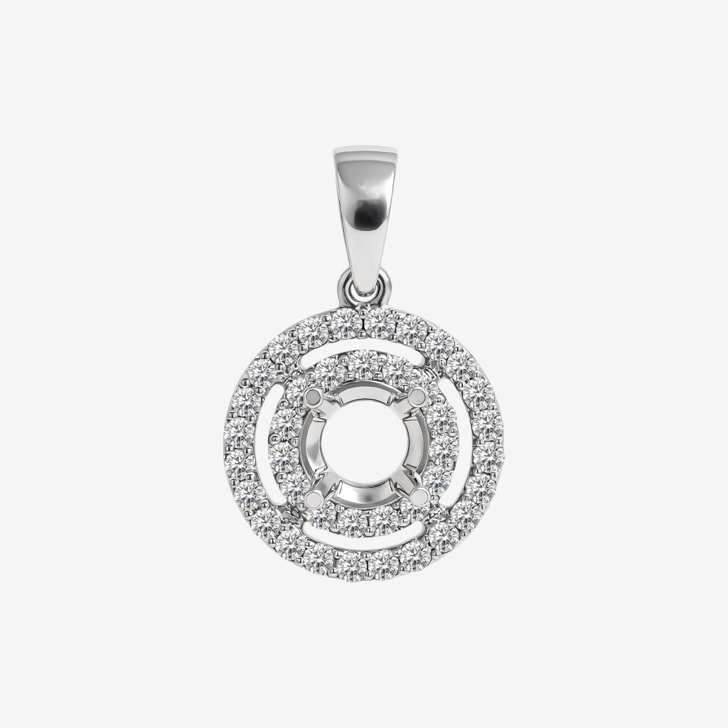  SEMI-SET DOUBLE HALO PENDANT 