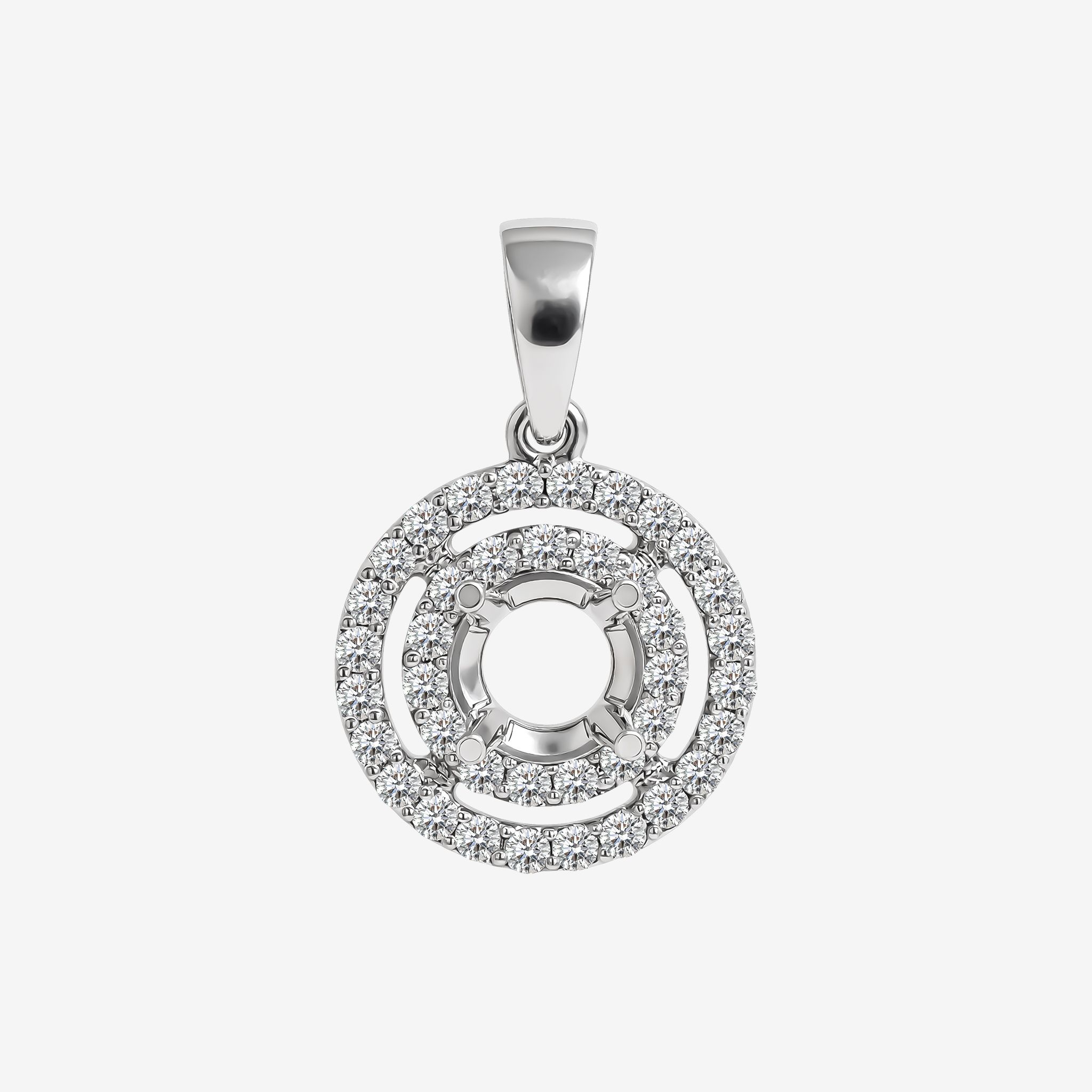 SEMI-SET DOUBLE HALO PENDANT
