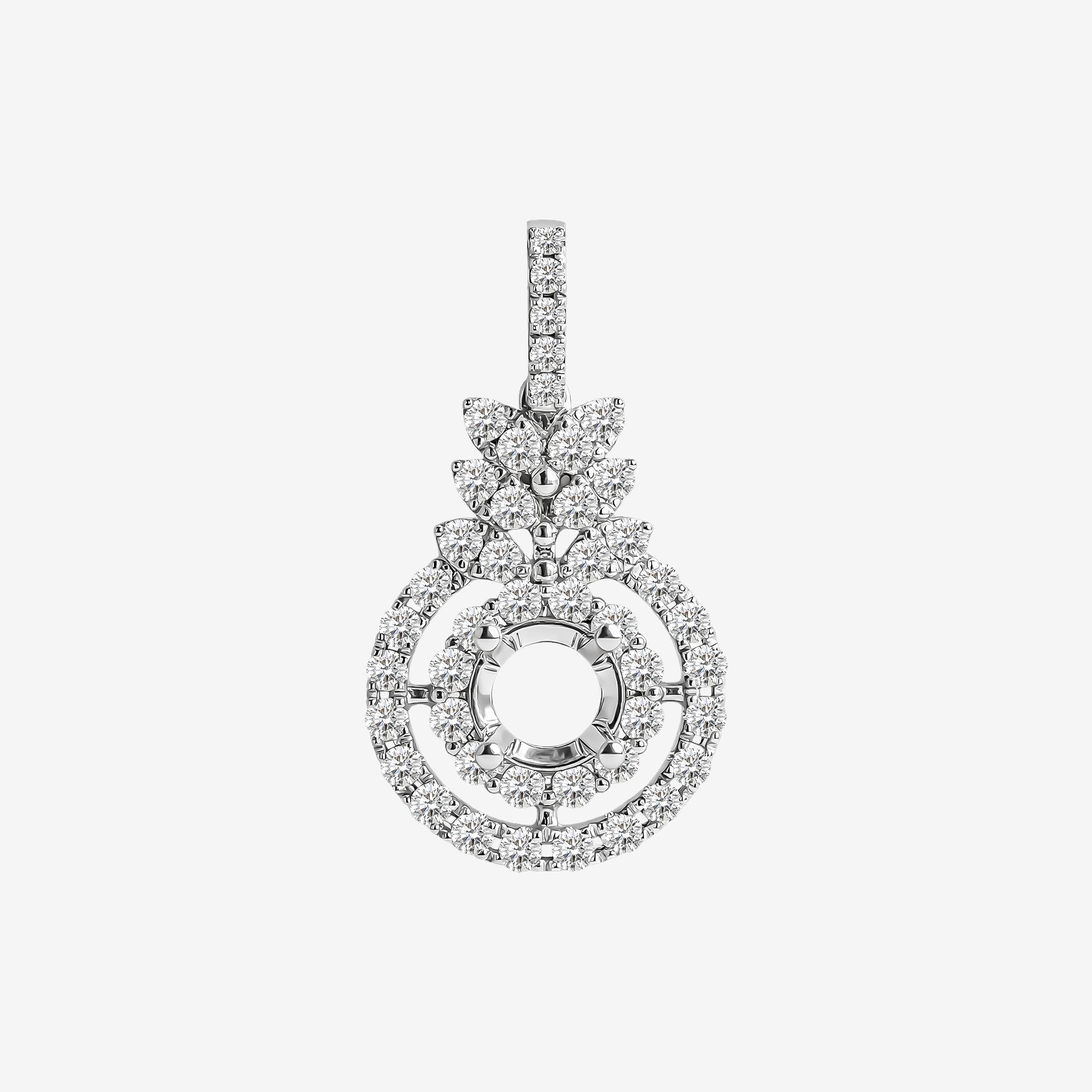 OPEN DOUBLE HALO SEMI-SET PENDANT