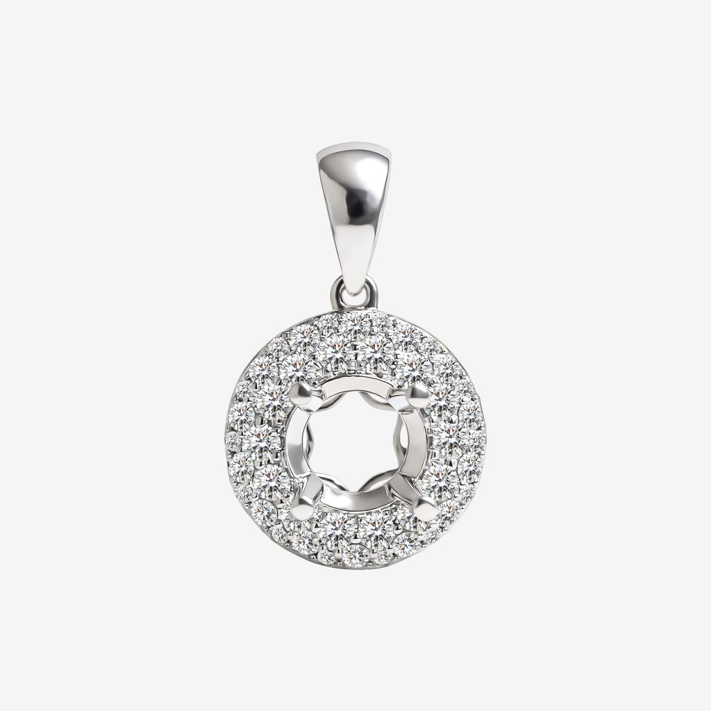  SEMI-SET DOUBLE HALO PENDANT 
