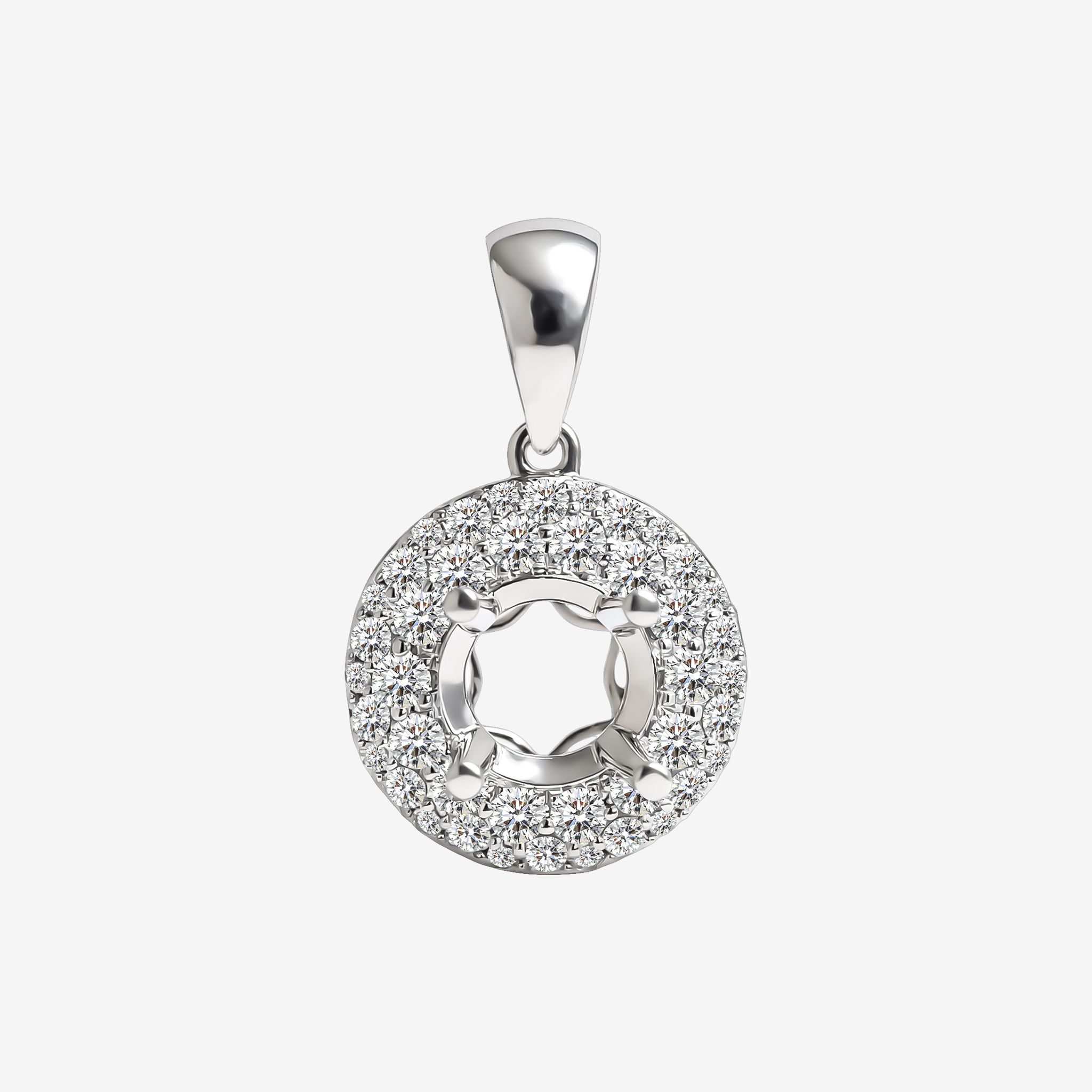 SEMI-SET DOUBLE HALO PENDANT