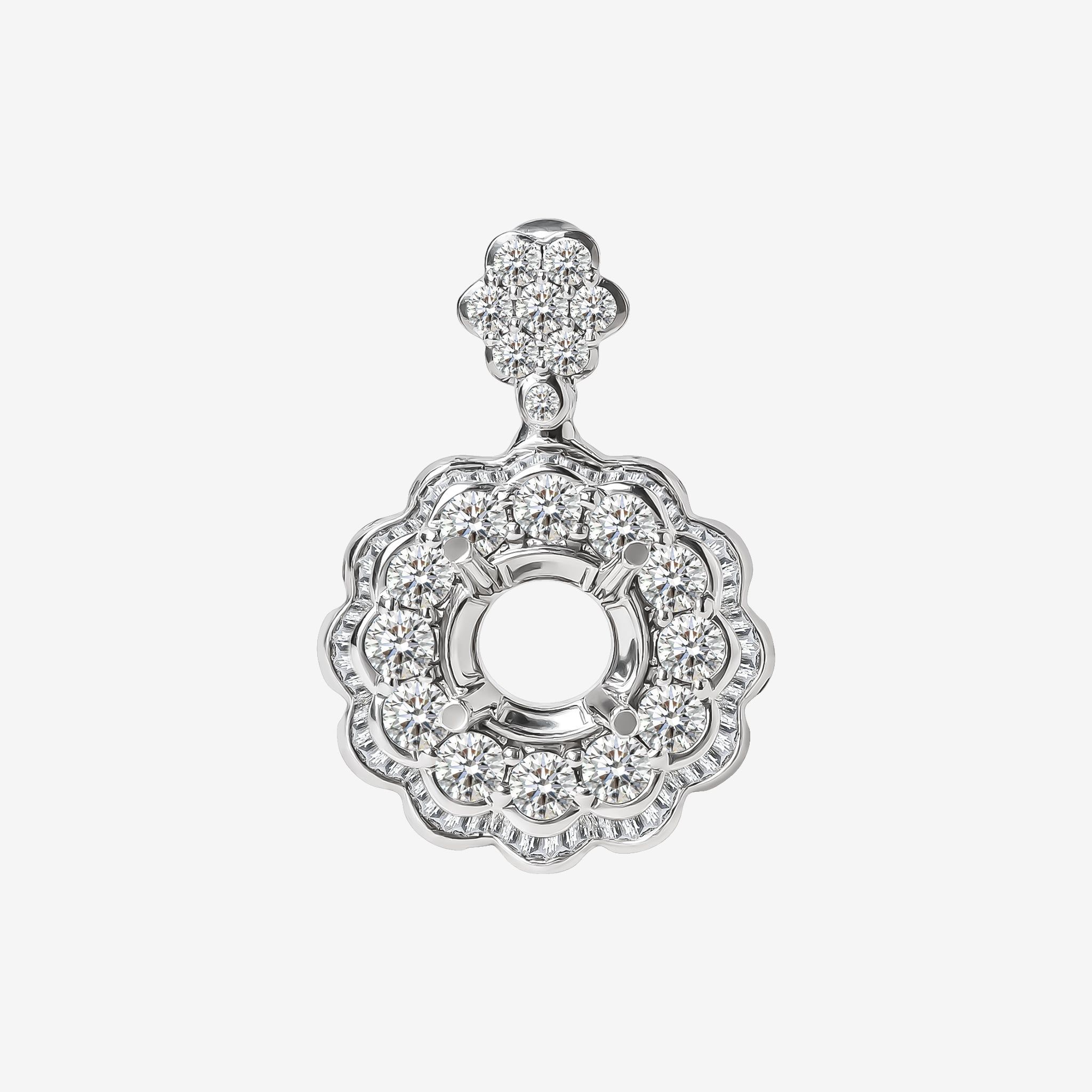 DOUBLE-HALO-STYLE SEMI-SET PENDANT