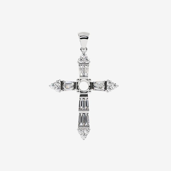  SEMI-SET CROSS PENDANT 