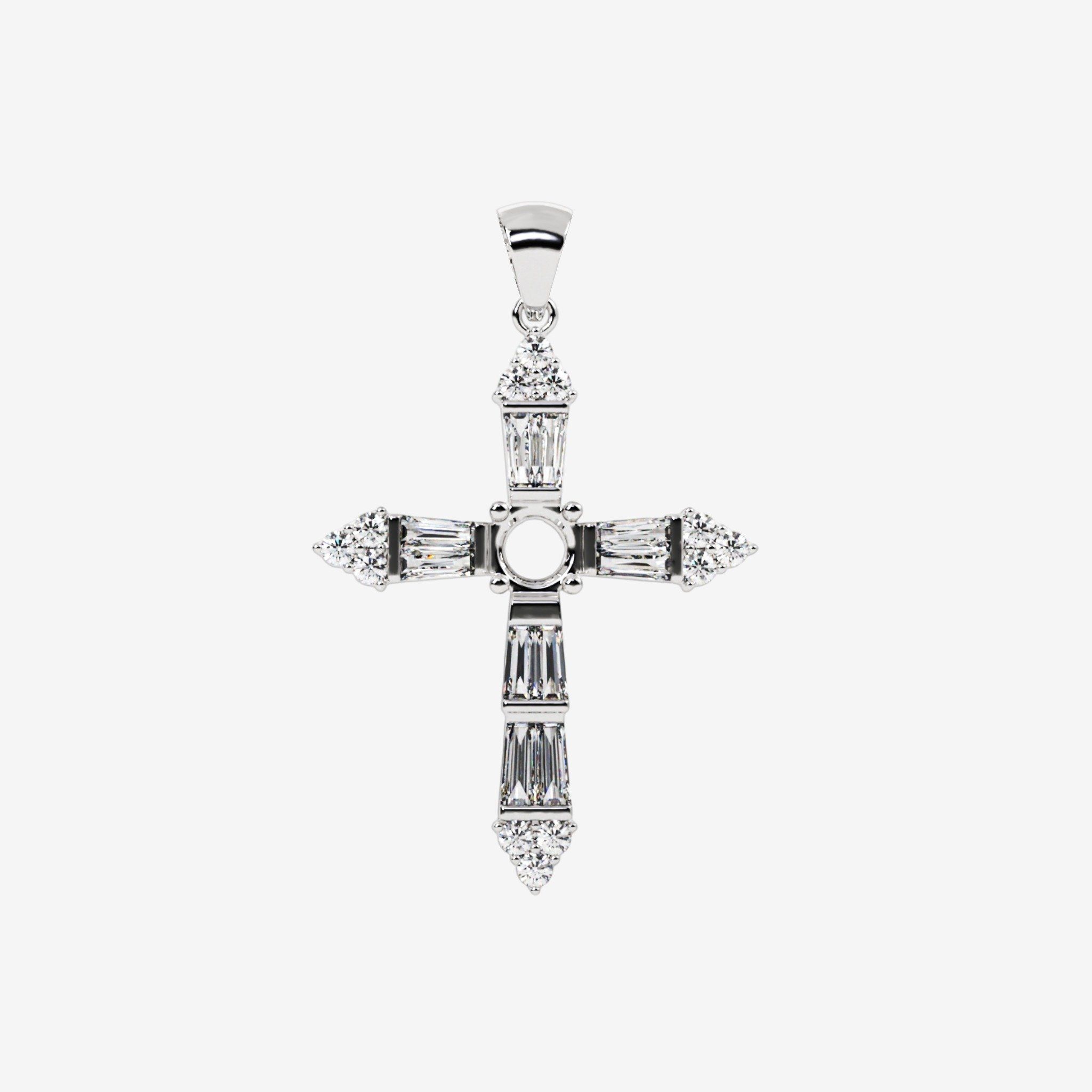 SEMI-SET CROSS PENDANT