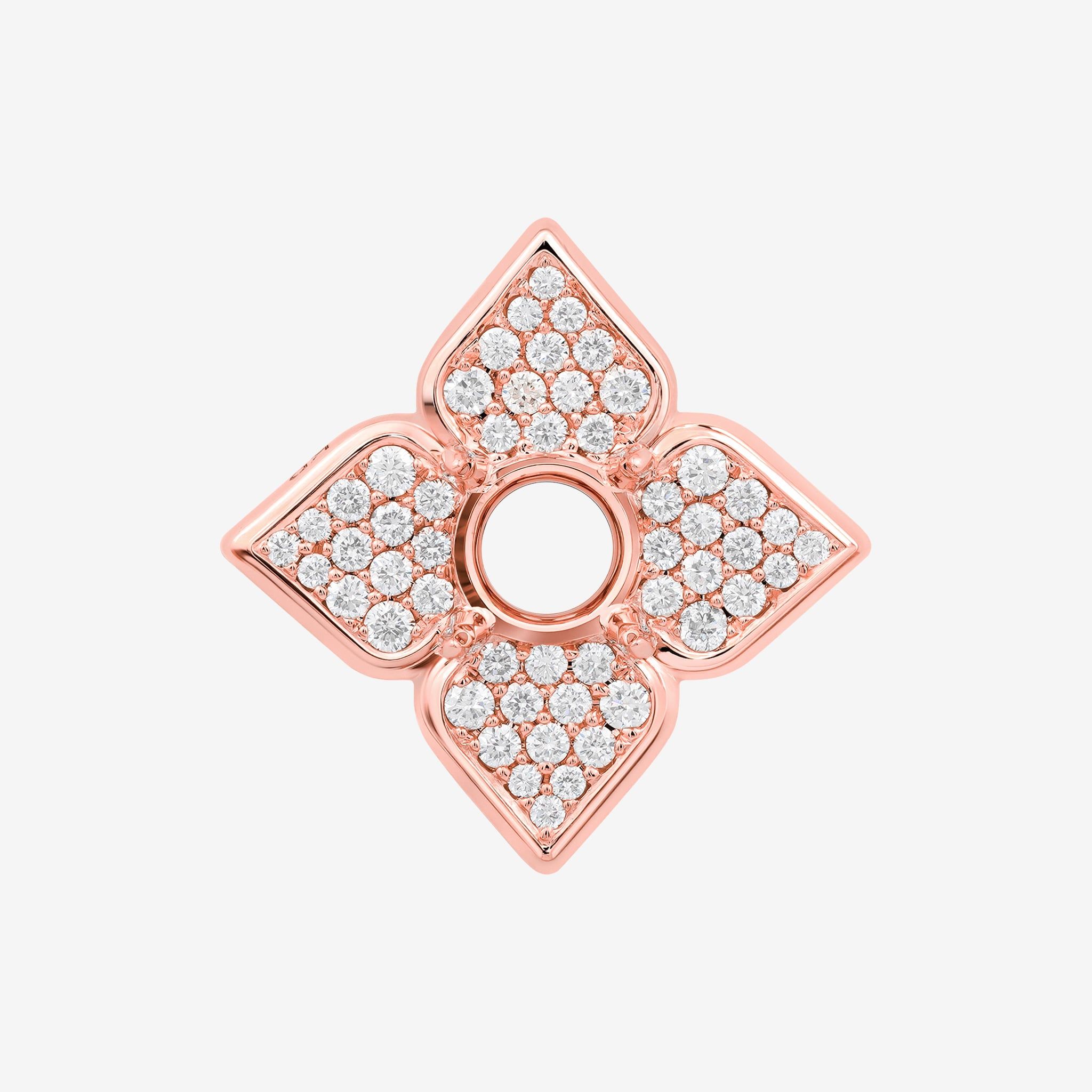 QUATERFOIL PAVÉ SEMI-SET PENDANT