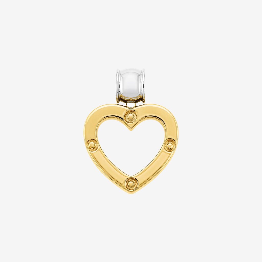  DUO-TONE BEVELED HEART PENDANT 