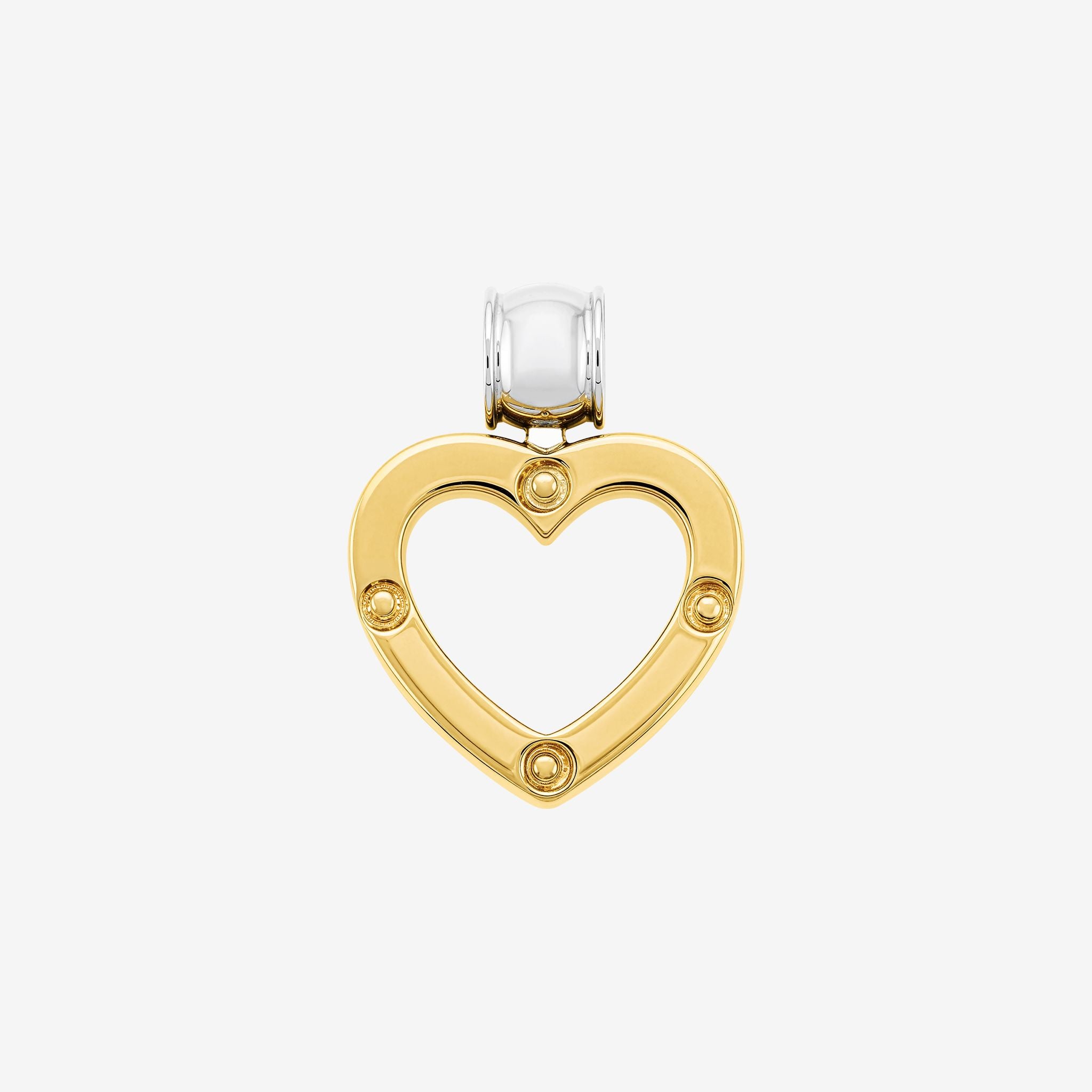 DUO-TONE BEVELED HEART PENDANT