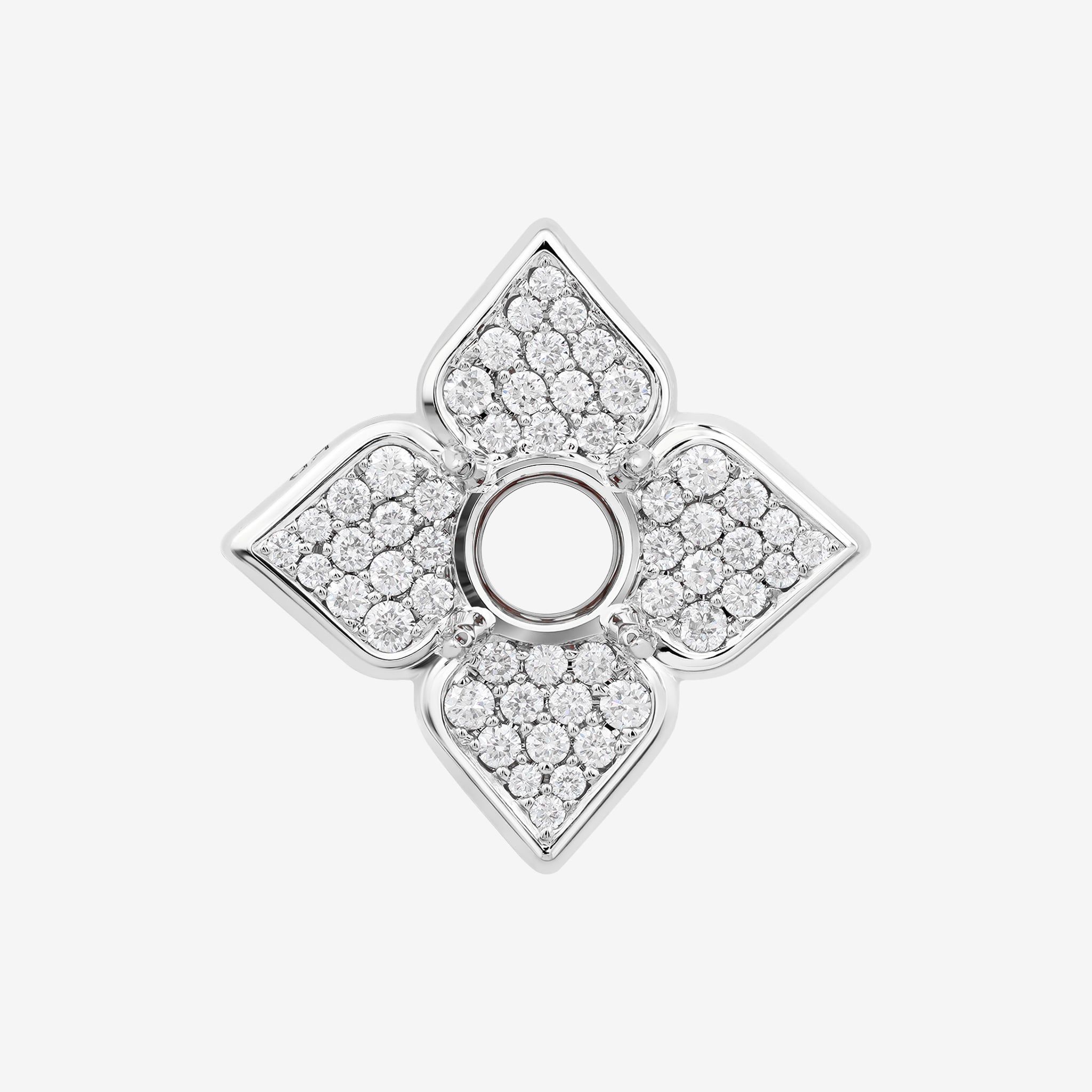 QUATERFOIL PAVÉ SEMI-SET PENDANT