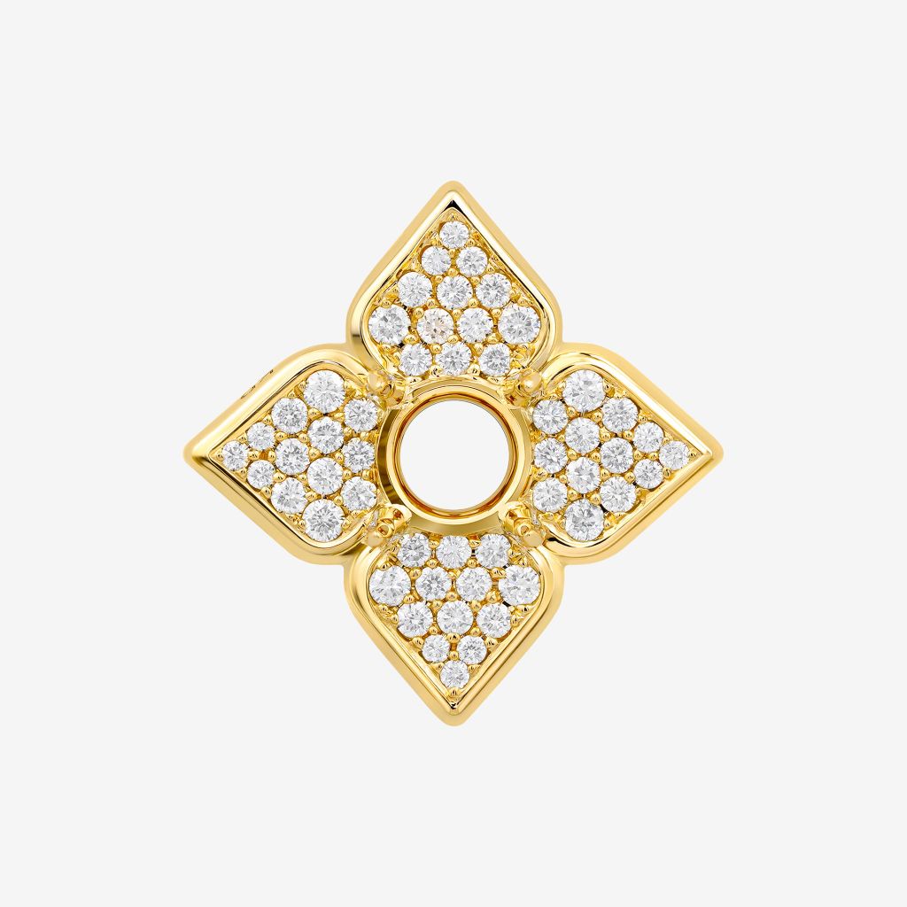  QUATERFOIL PAVÉ SEMI-SET PENDANT 