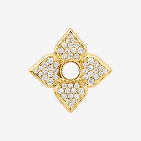  QUATERFOIL PAVÉ SEMI-SET PENDANT 
