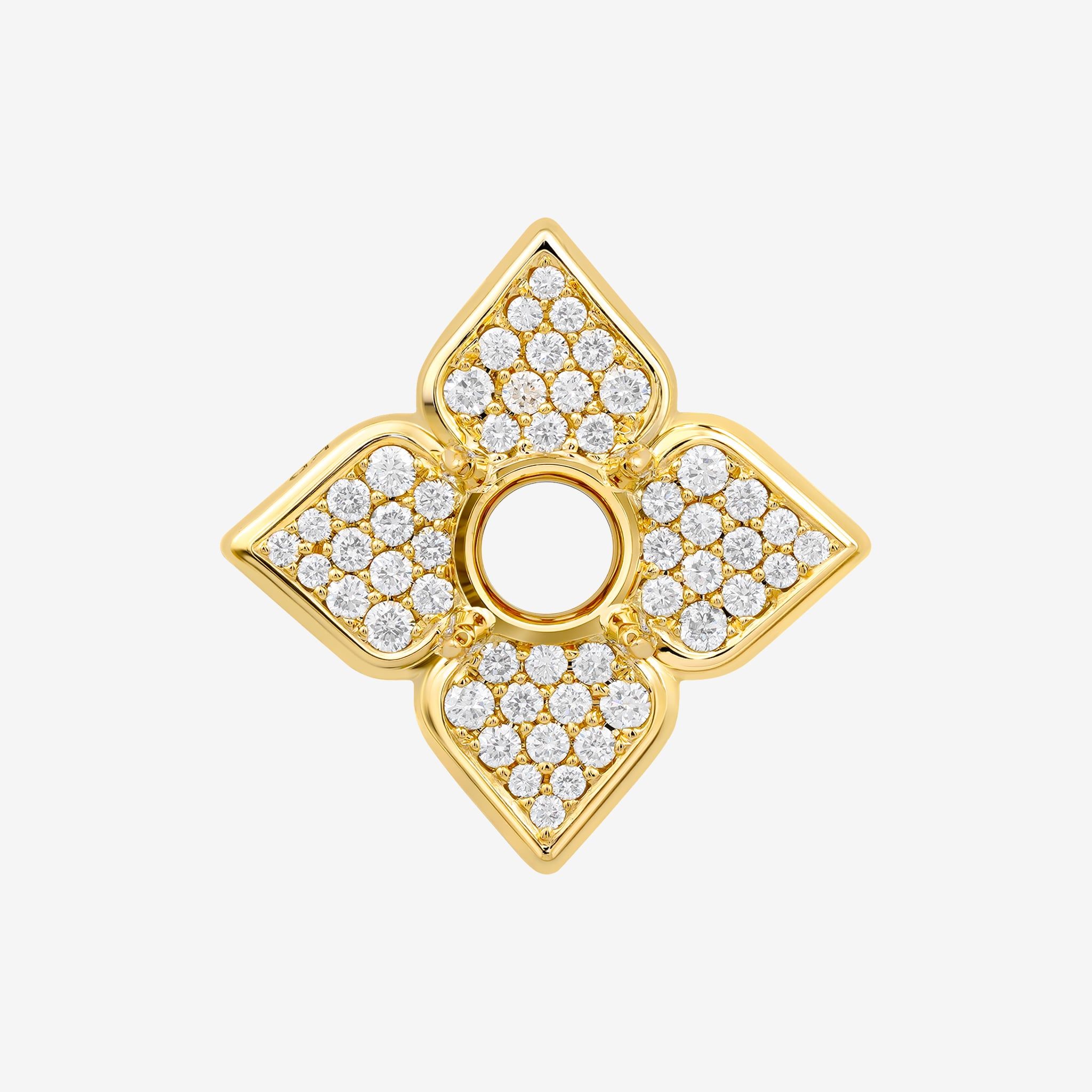QUATERFOIL PAVÉ SEMI-SET PENDANT