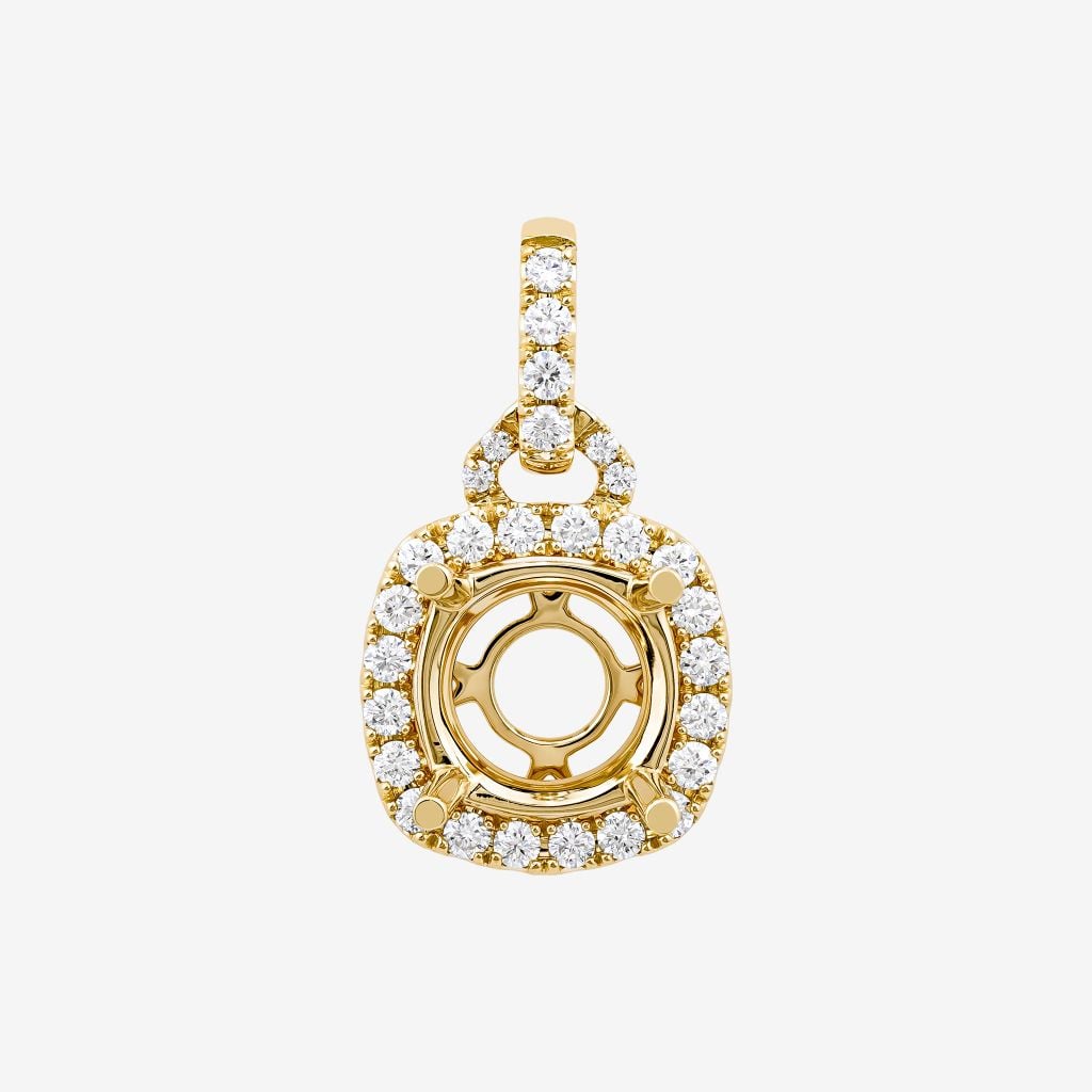  CUSHION HALO SEMI-SET PENDANT 
