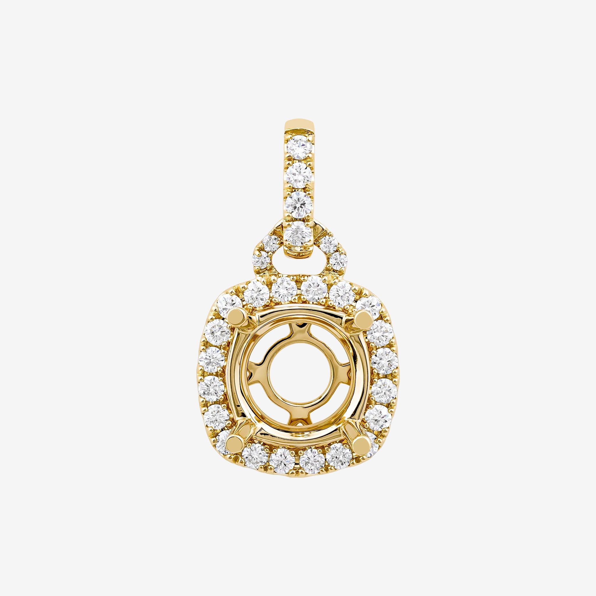 CUSHION HALO SEMI-SET PENDANT