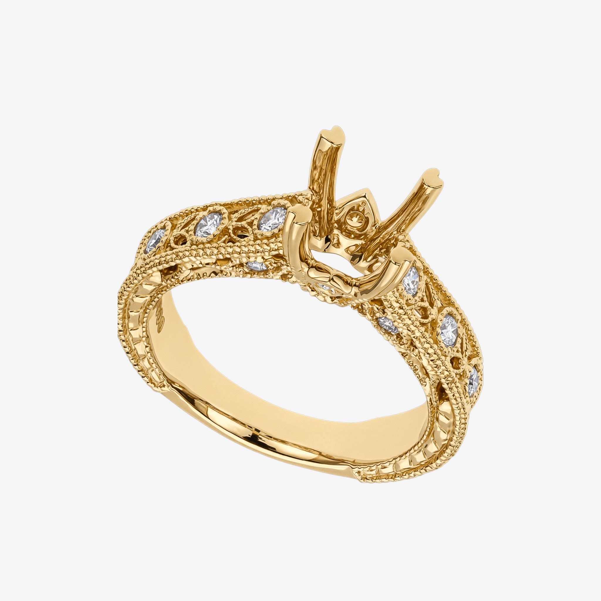 SEMI-SET MIGRAINE FILIGREEE RING