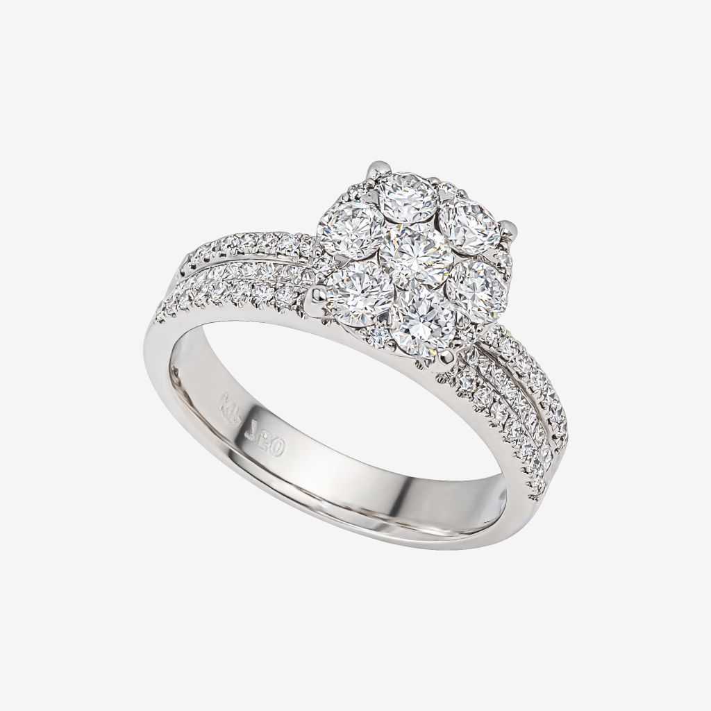  CLUSTER SOLITAIRE RING 