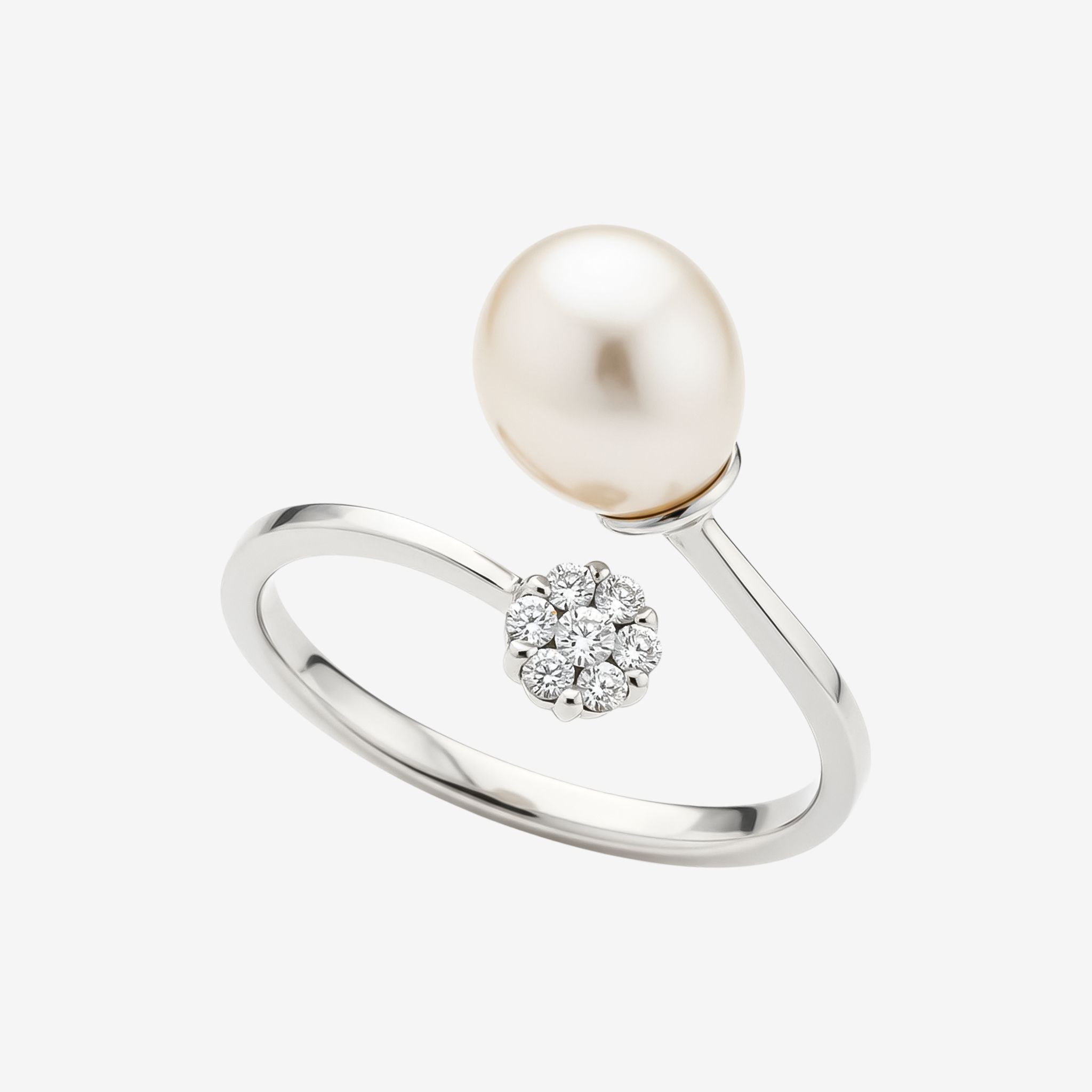 CRISS-CROSS PEARL RING