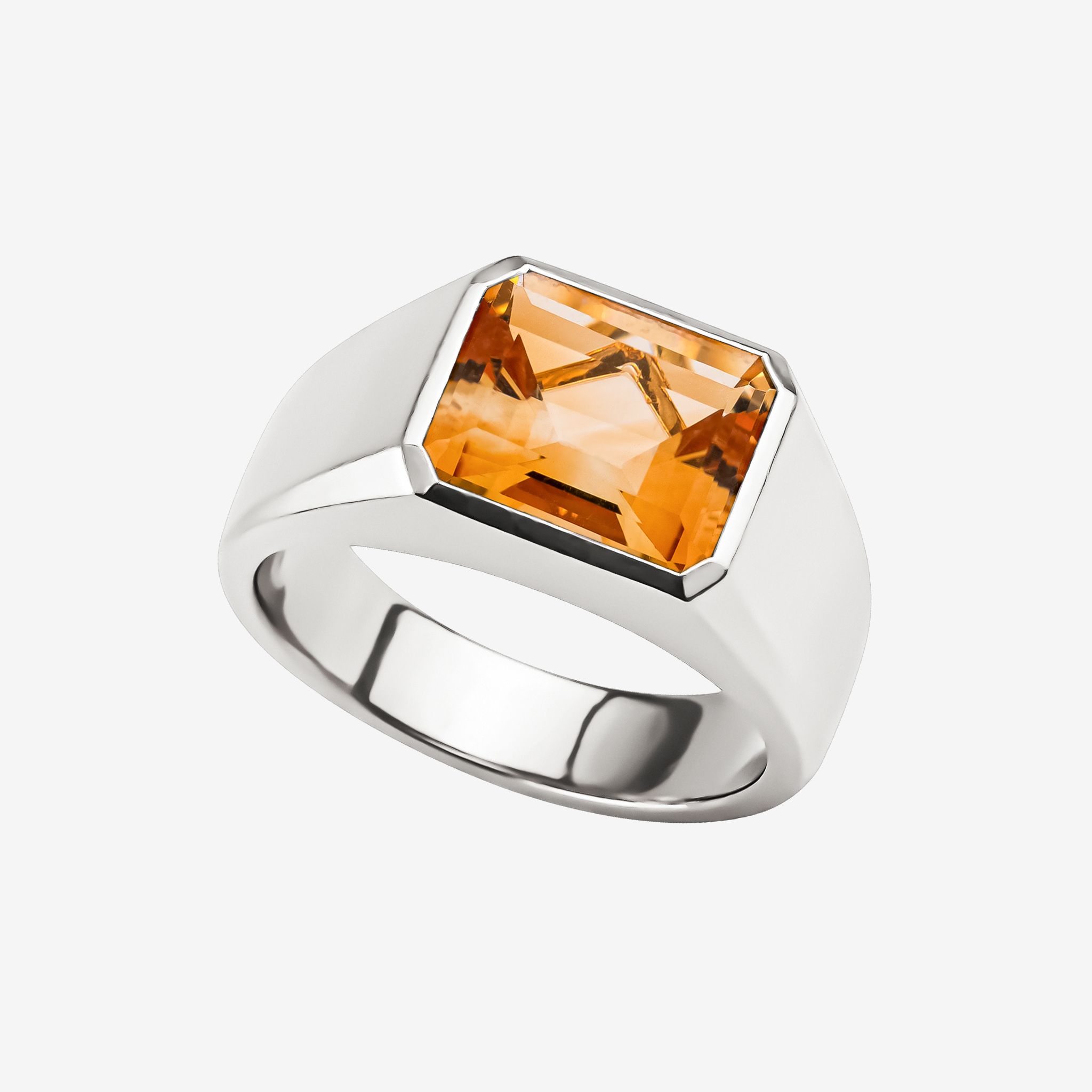 EMERALD CUT BEZEL RING