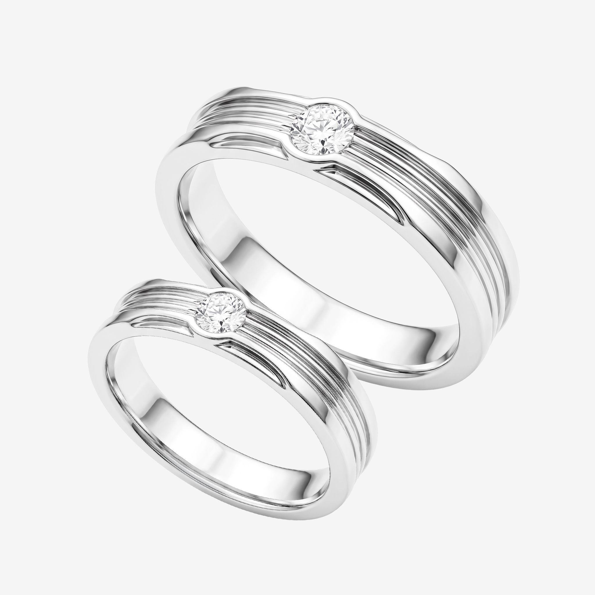 SOLITAIRE GROOVED BANDS