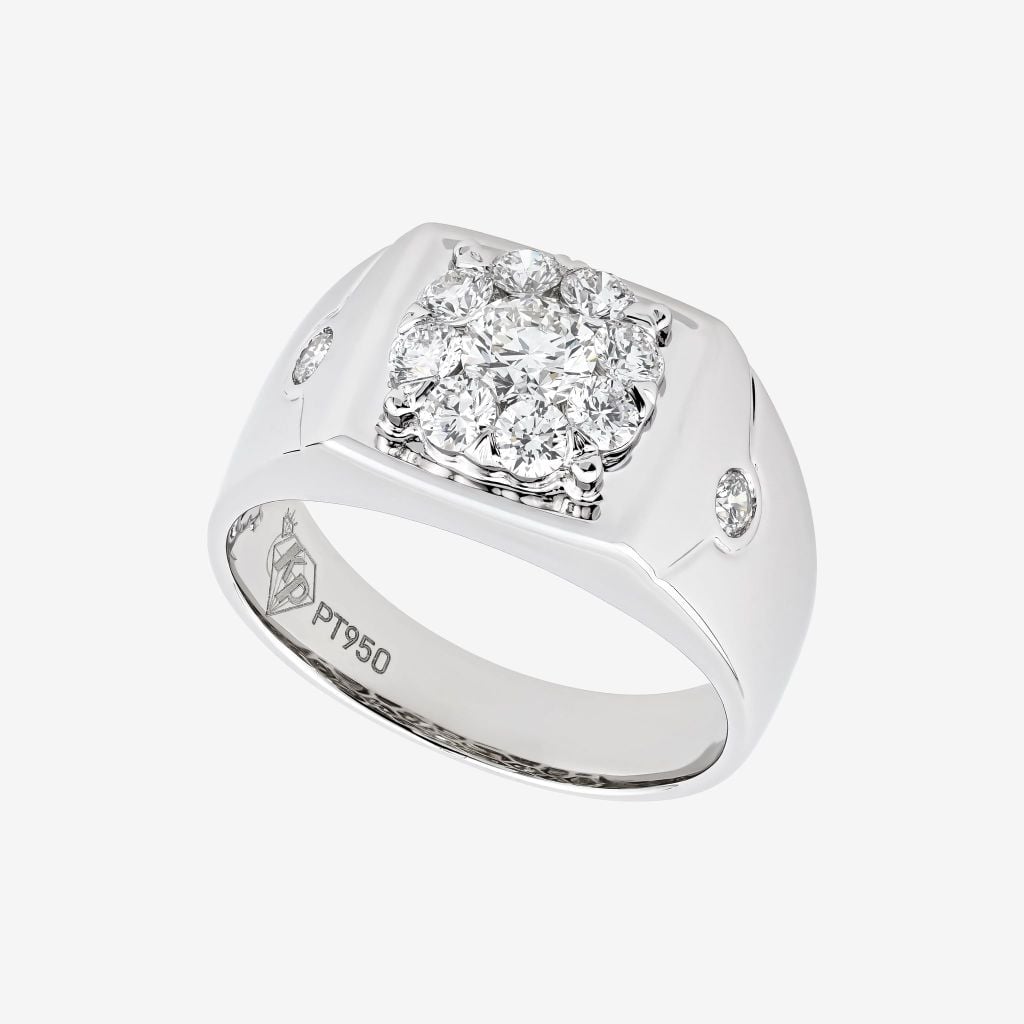  DIAMOND CLUSTER WITH SHOULDER ACCENTS 