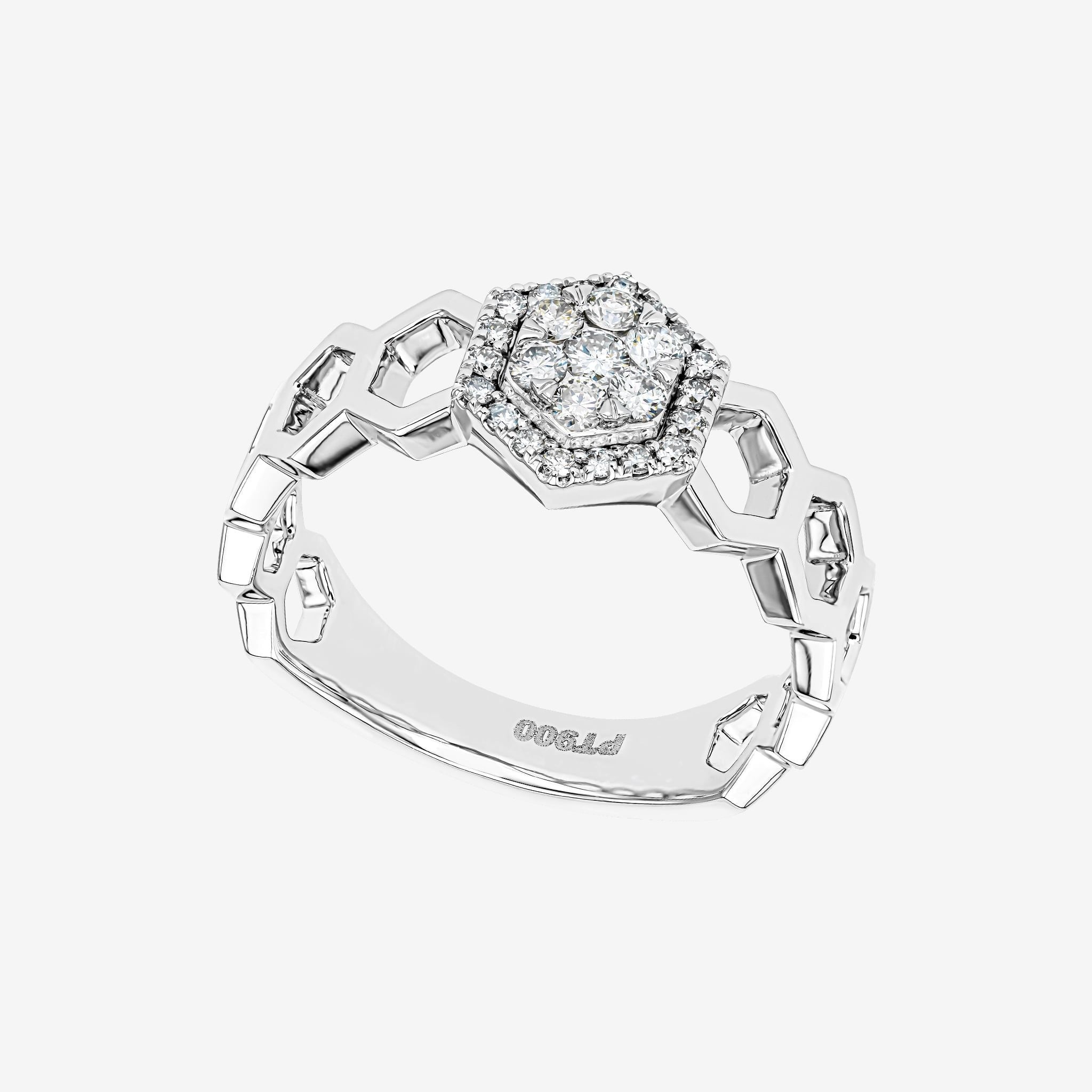 HEXAGON LINK CLUSTER RING