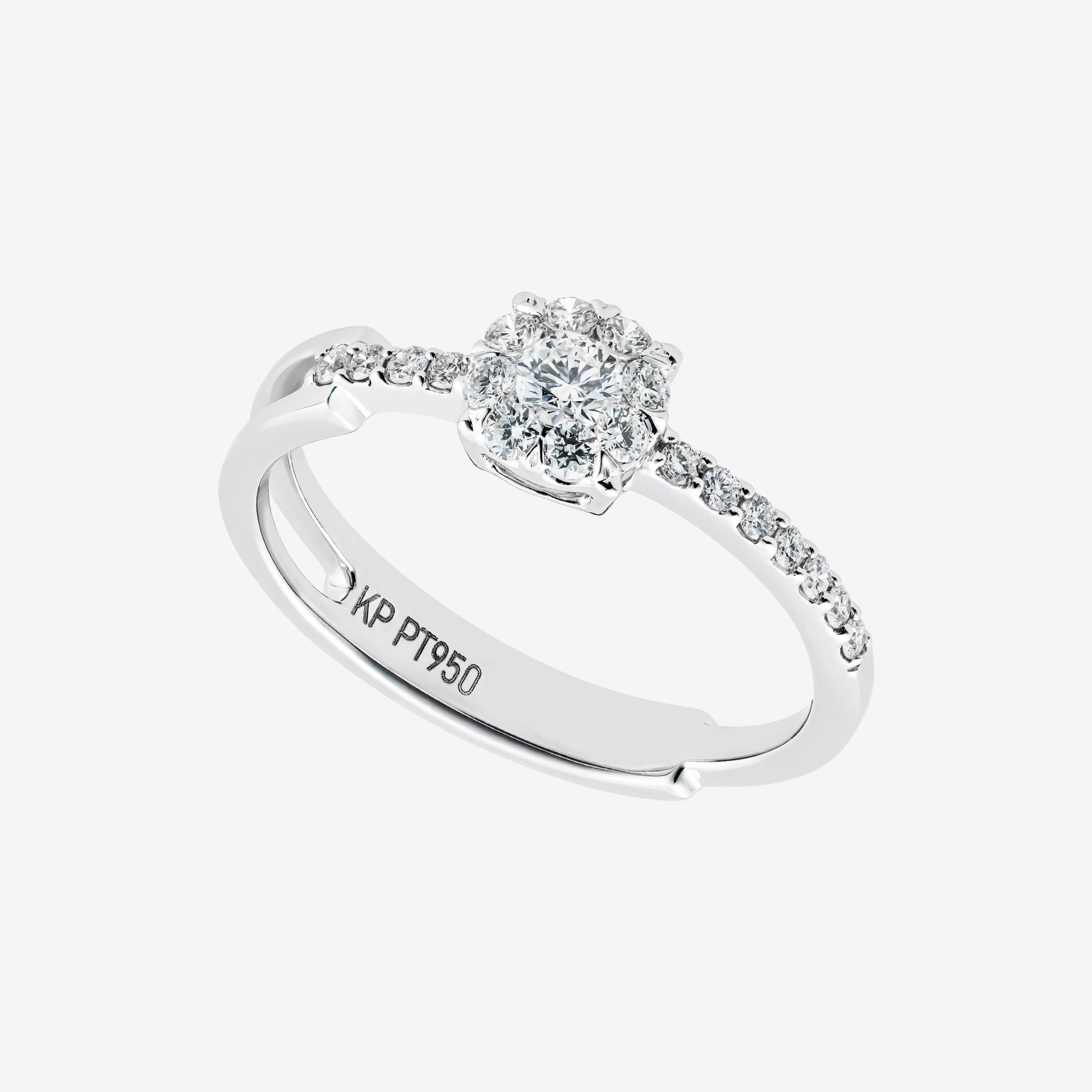 SPLIT SHOULDER CLUSTER RING