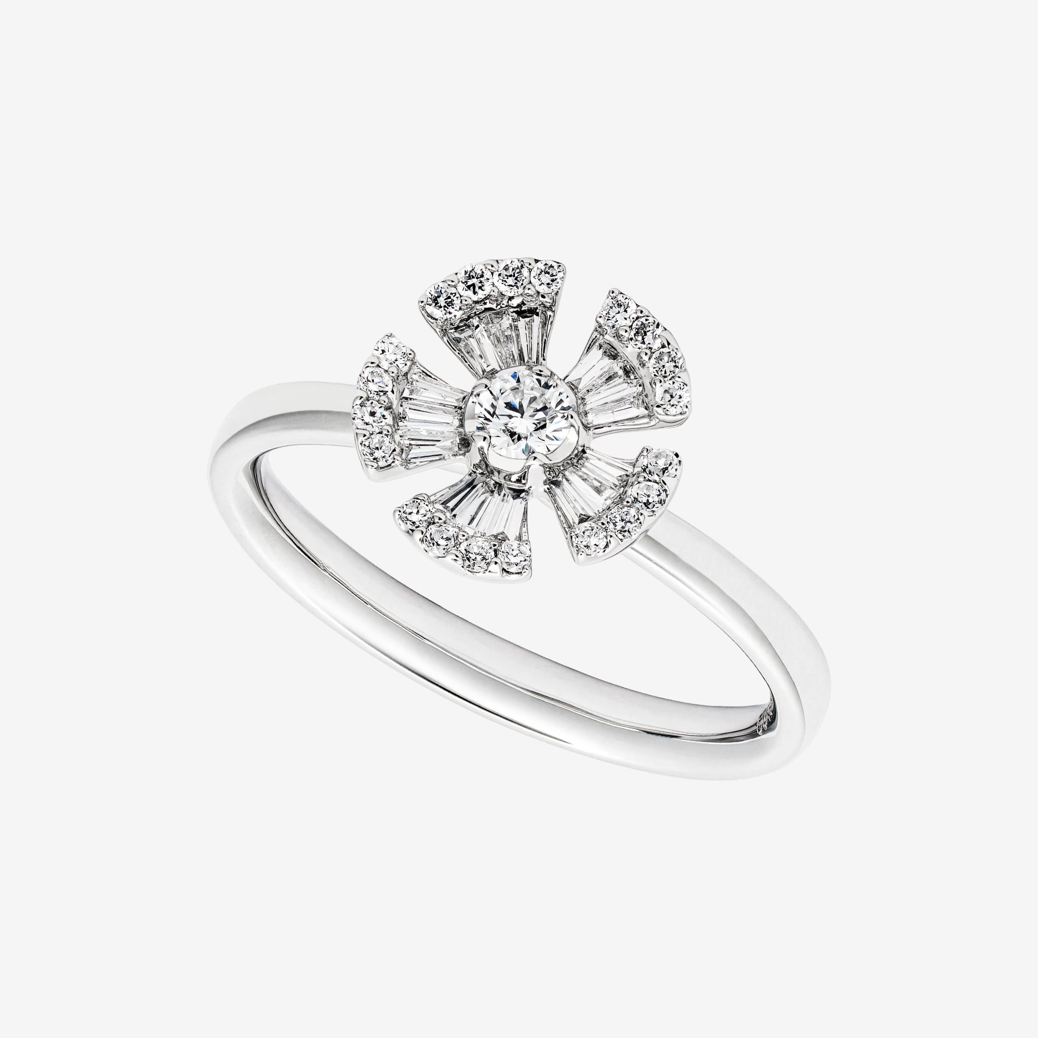 SOLITAIRE FLORAL RING