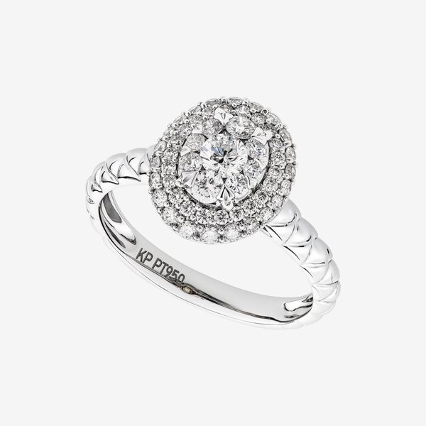  OVAL HALO CLUSTER RING 