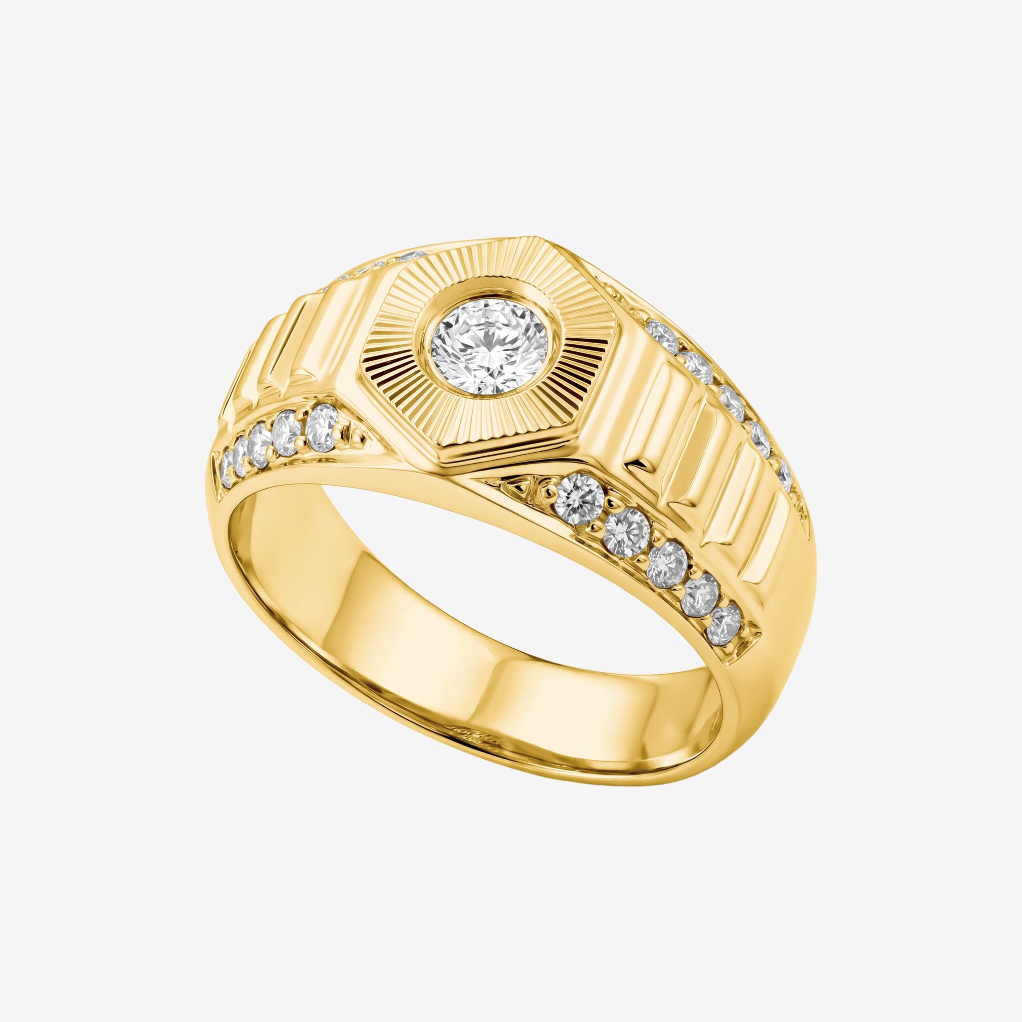 SUNBURST BEZEL RING