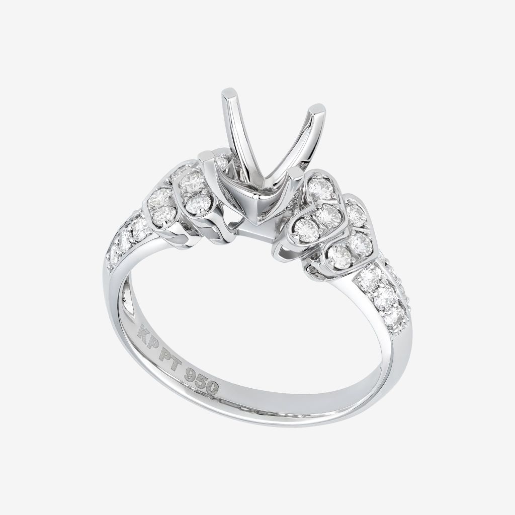  INTRICATE HIGH PROFILE SEMI-SET RING 