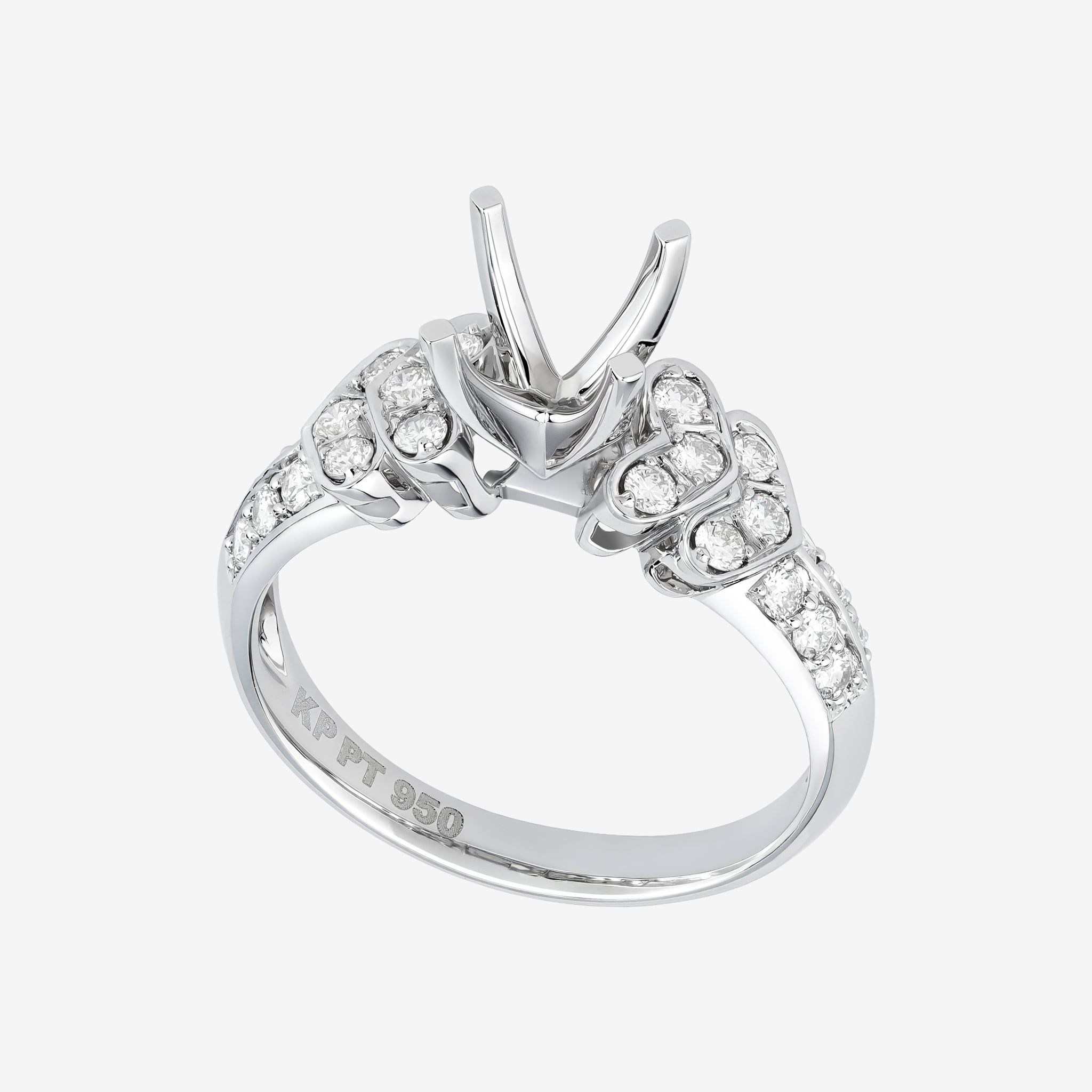 INTRICATE HIGH PROFILE SEMI-SET RING