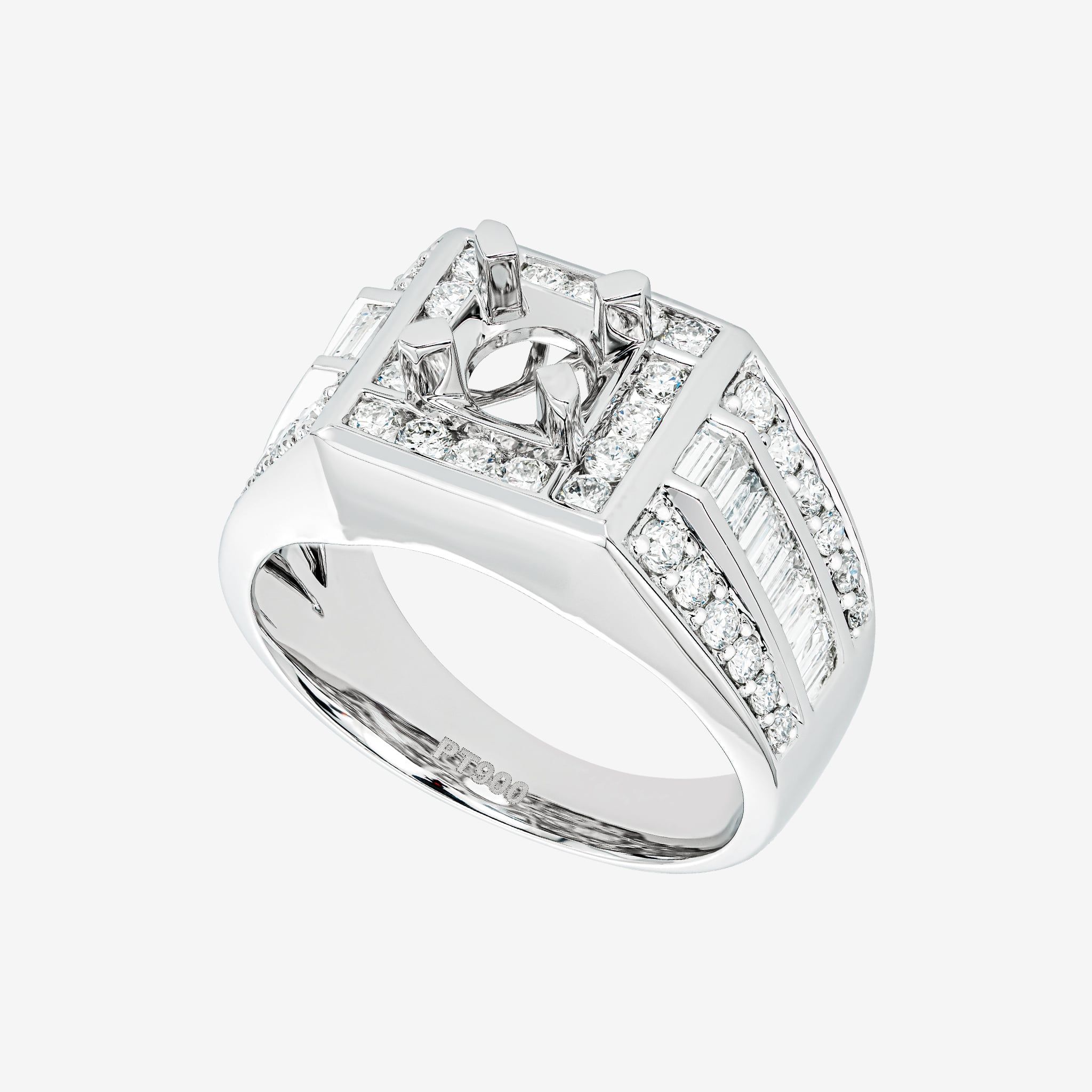 SQUARE HALO SEMI-SET MEN RING