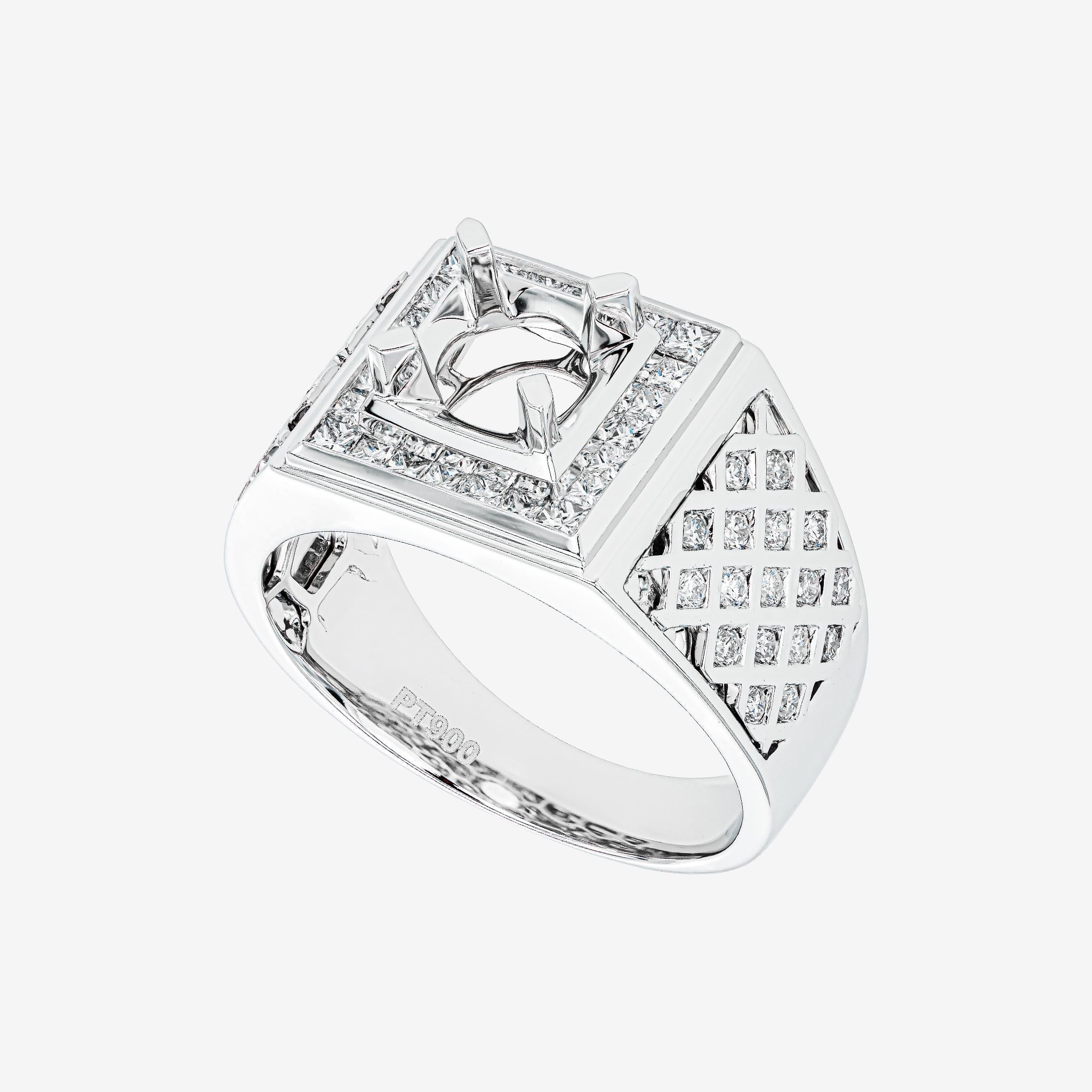 LATTICE SEMI-SET MEN RING
