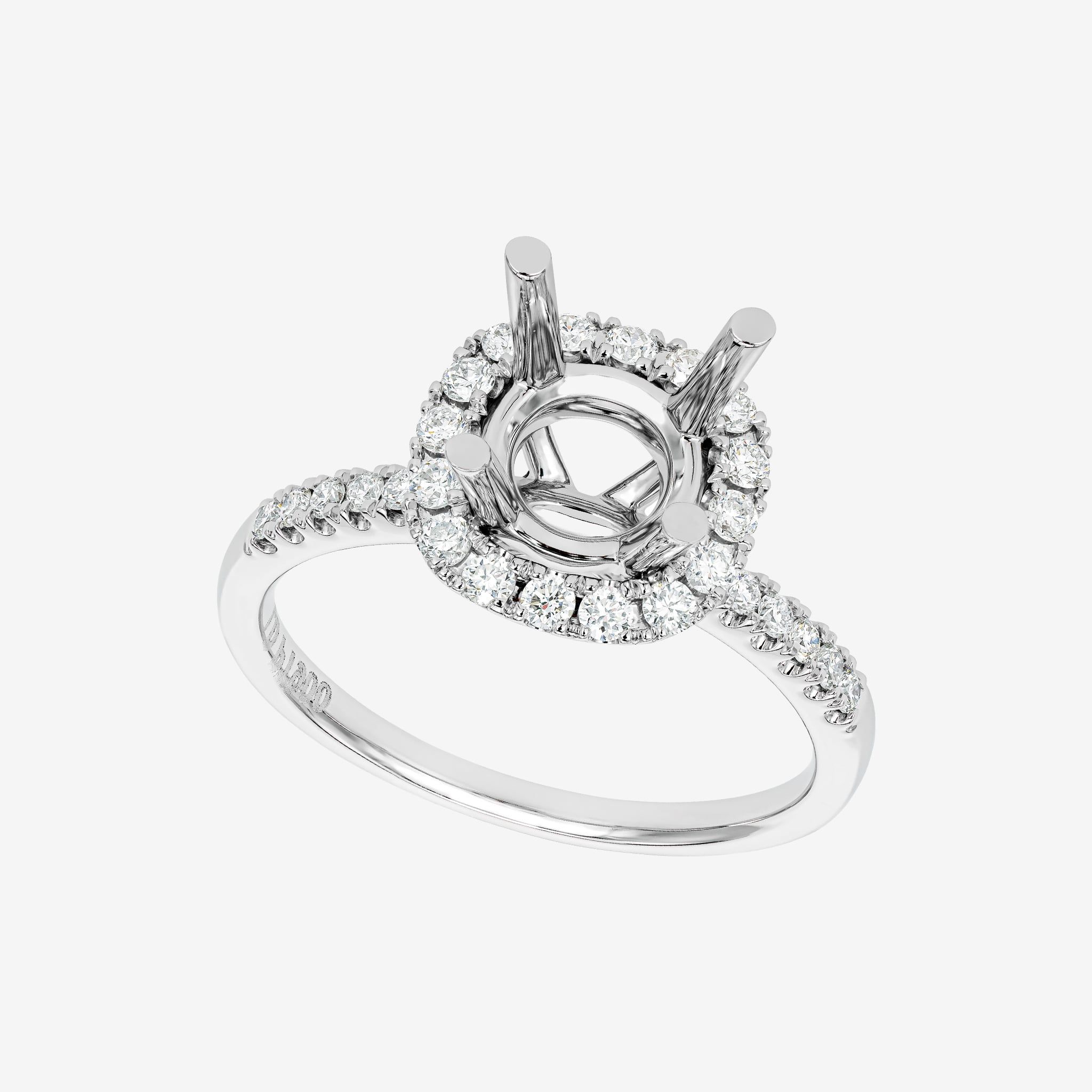 CUSHION HALO SEMI-SET RING