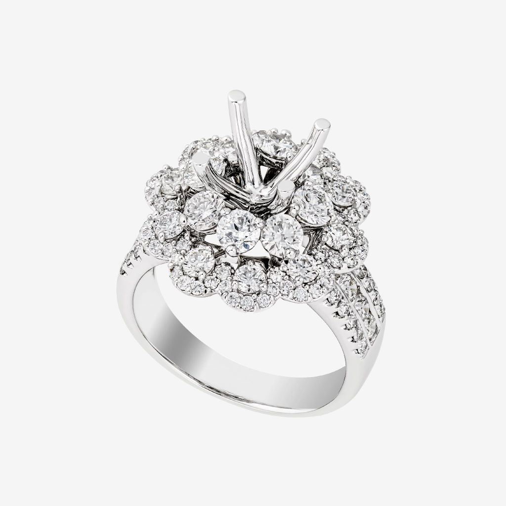  DOUBLE-TIER HALO SEMI-SET RING 