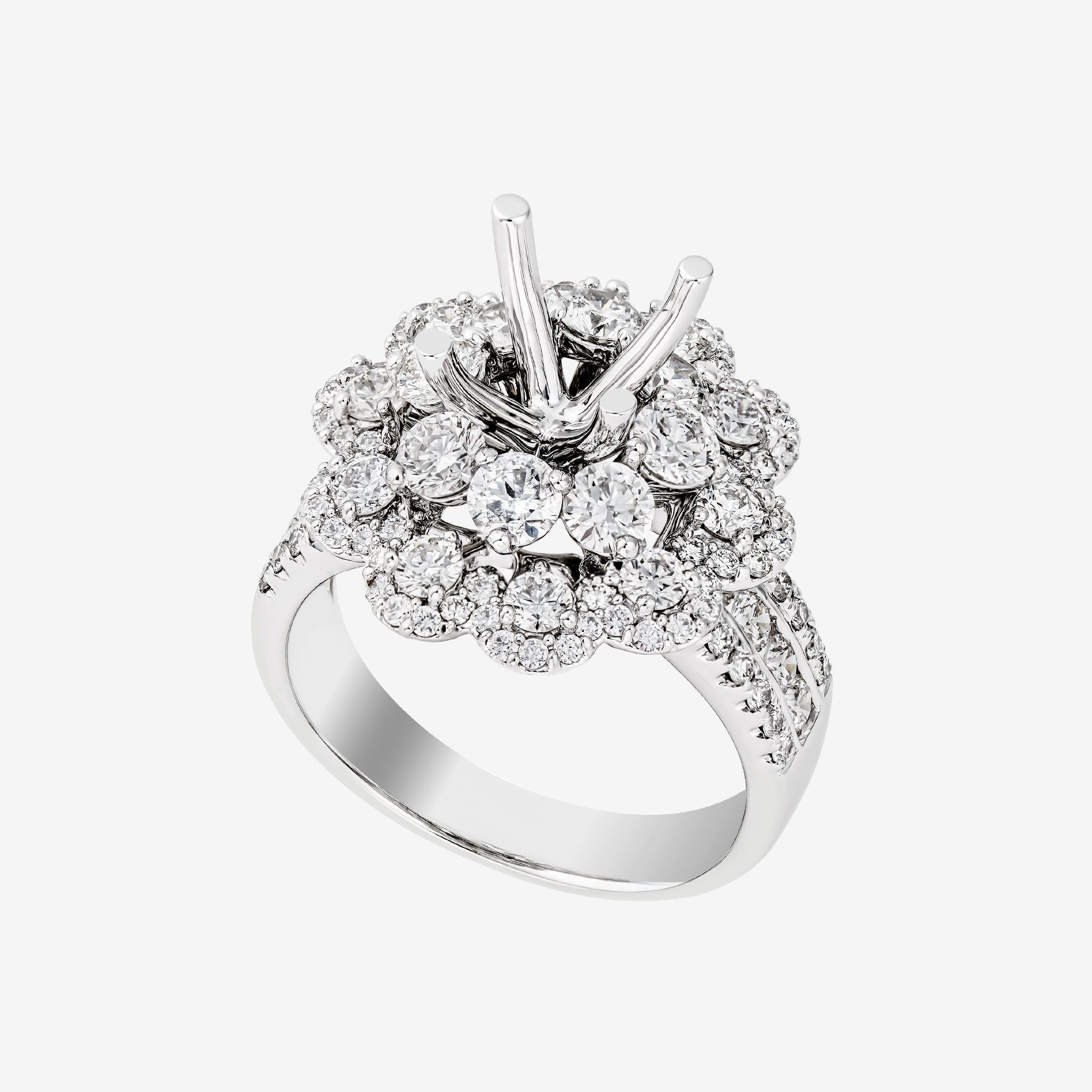 DOUBLE-TIER HALO SEMI-SET RING