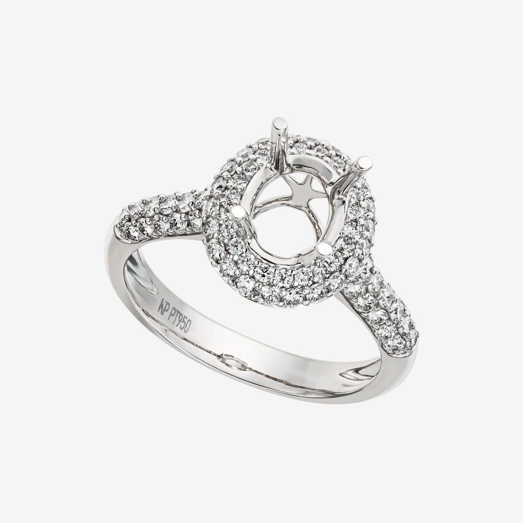  DOUBLE HALO ENGAGEMENT RING 